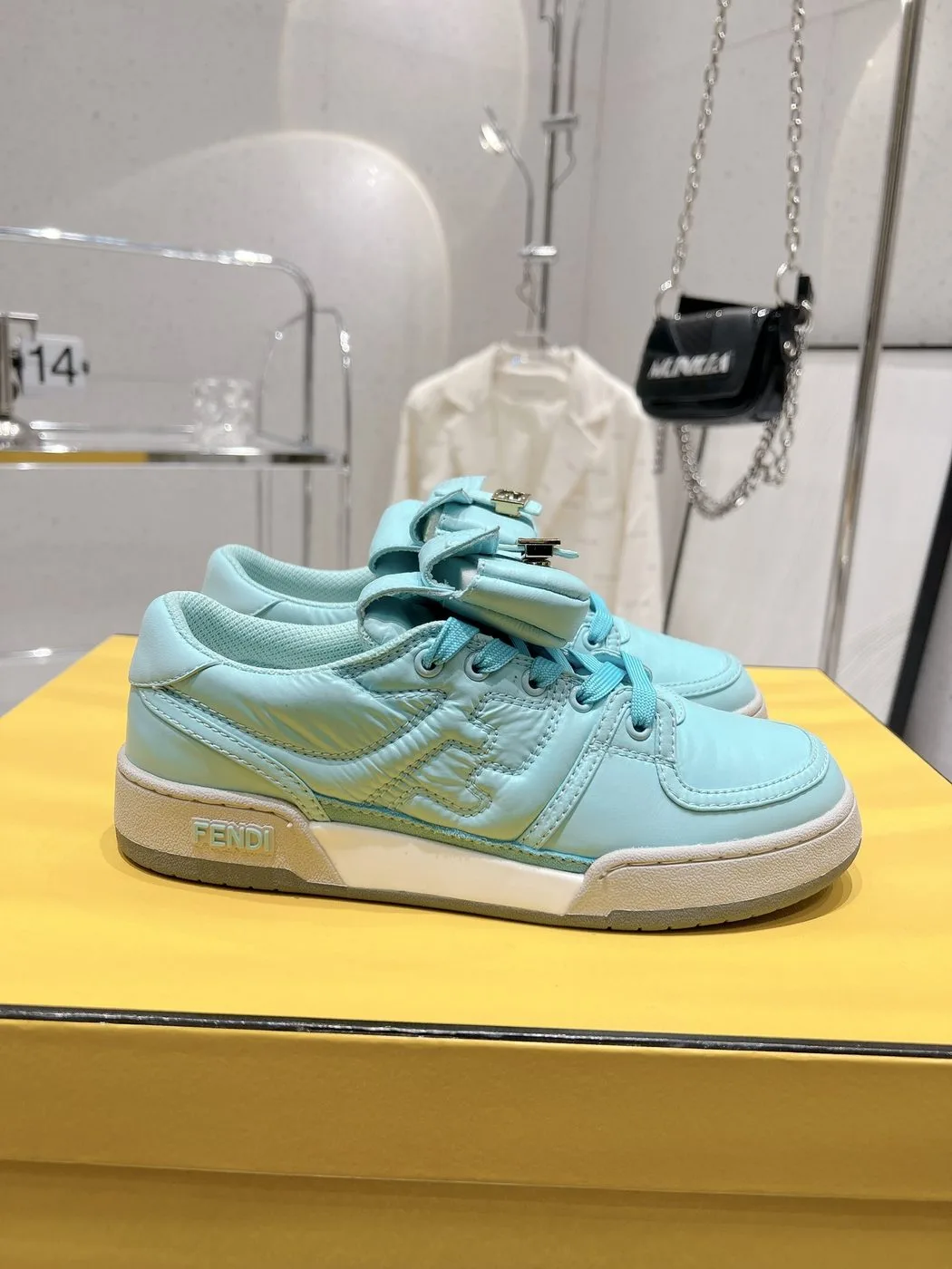 Alternative view of FD Fendi Match Lace-Up Low-Top Sneakers Blue