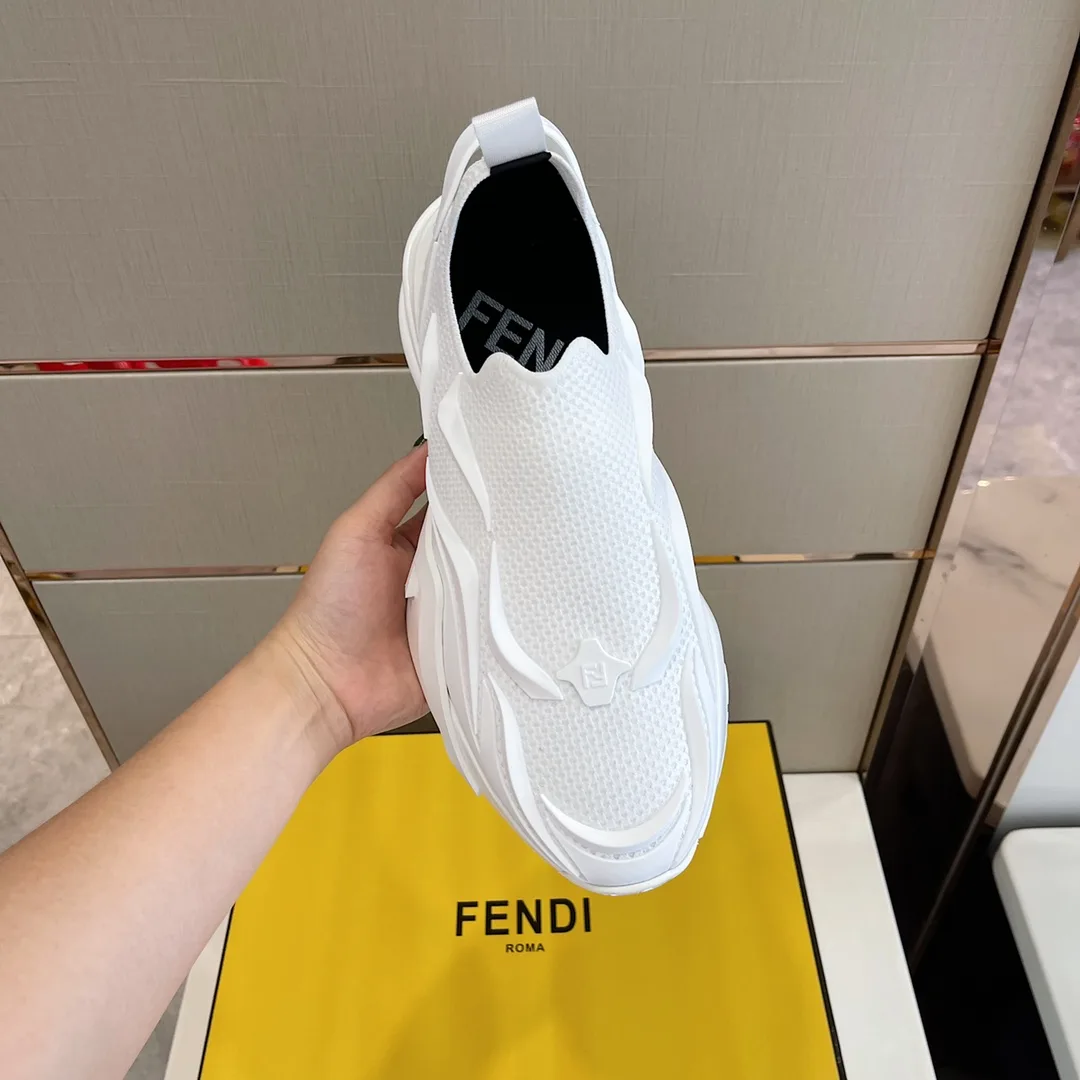 FD Fendi Flow Running Sneakers White 7E1504AHI8F0V4D - Image 3