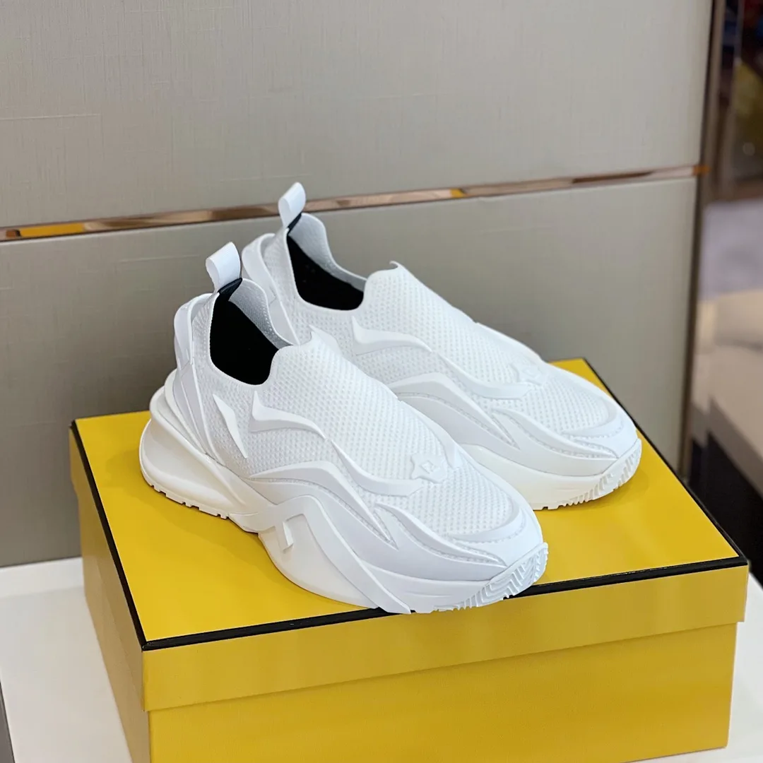 FD Fendi Flow Running Sneakers White 7E1504AHI8F0V4D - Image 5