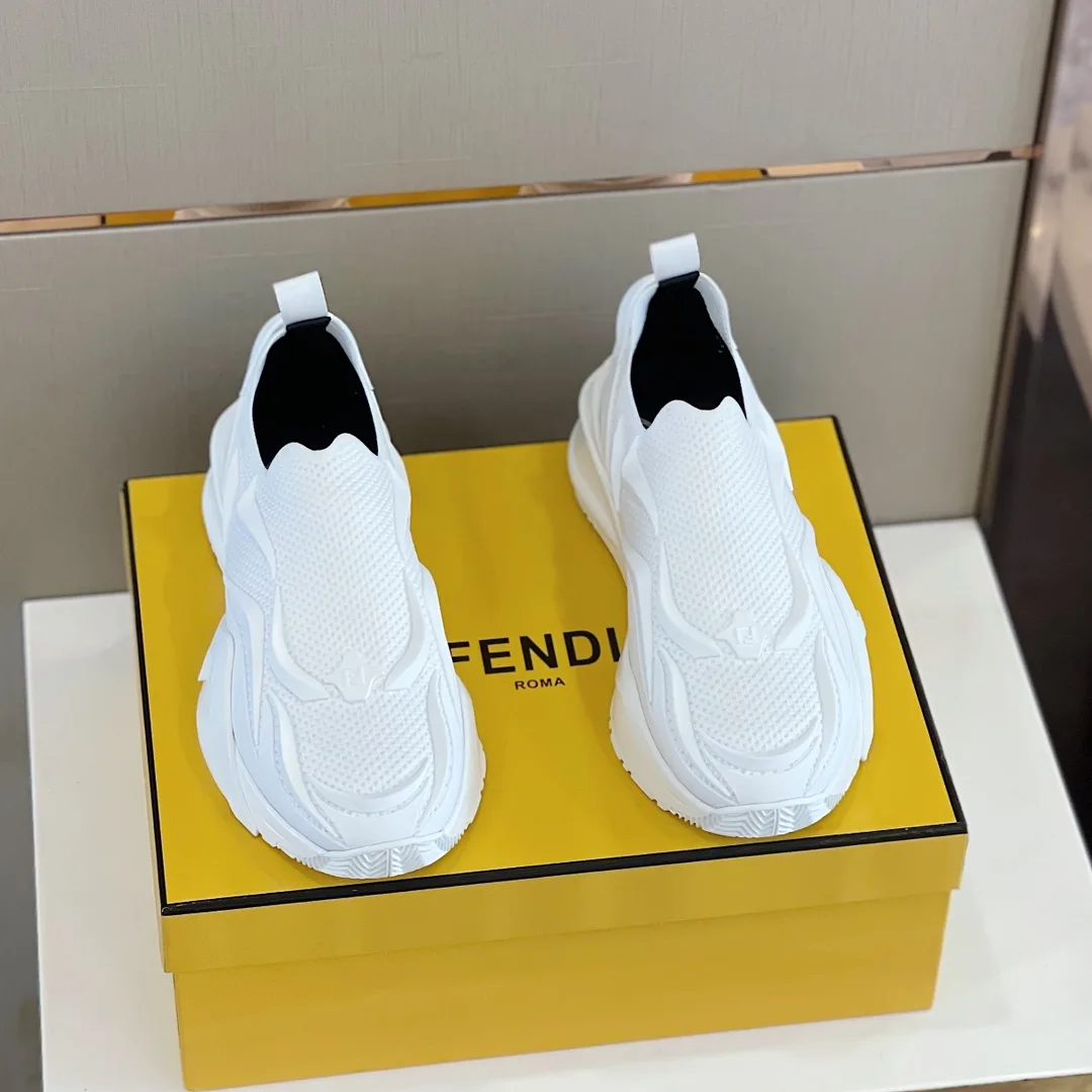 FD Fendi Flow Running Sneakers White 7E1504AHI8F0V4D - Image 6