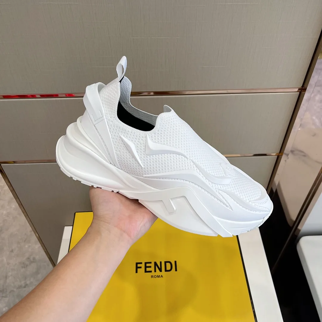 FD Fendi Flow Running Sneakers White 7E1504AHI8F0V4D - Image 7