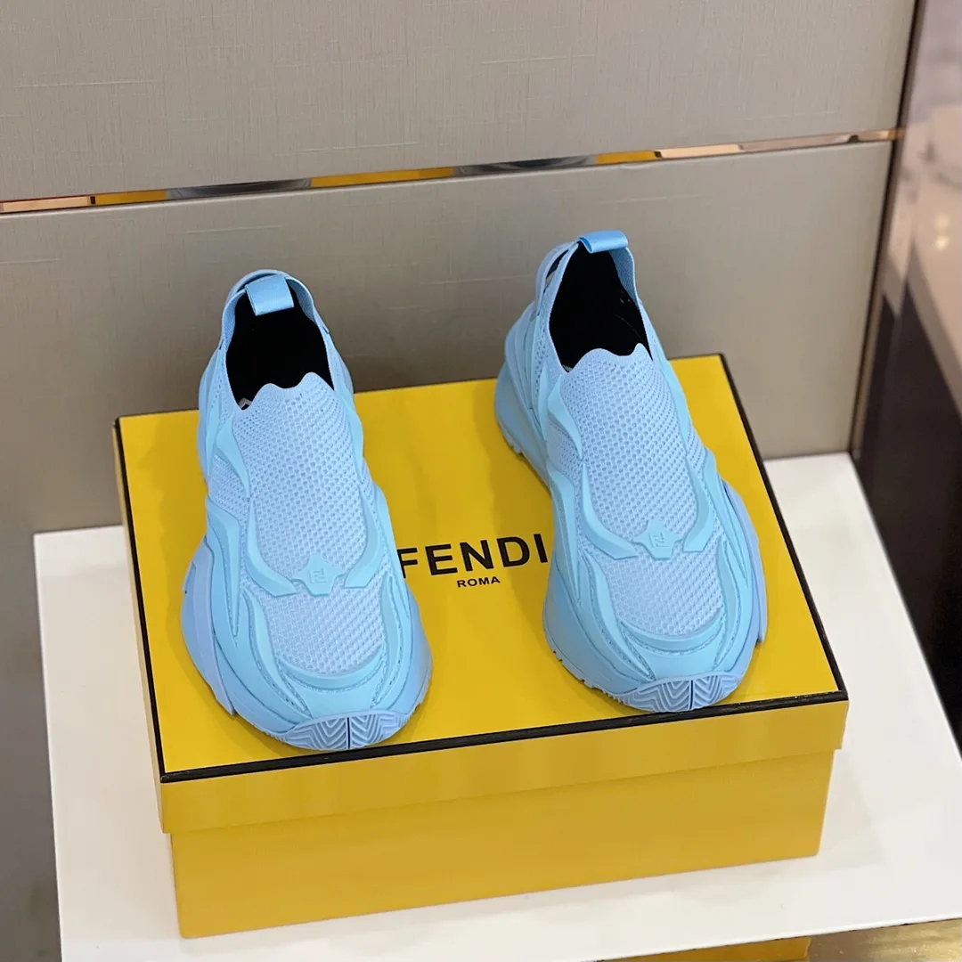 Alternative view of Fendi FD Flow Running Sneakers Blue