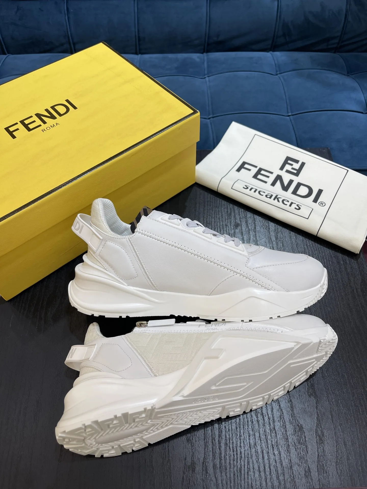 Fendi FD Flow Sneakers White 7E1392AK1QF1HGQ - Image 9
