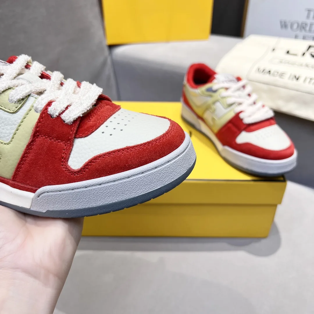 Fendi FD Match Low Tops Sneakers Red 7E1493AI1NF1H1D - Image 6