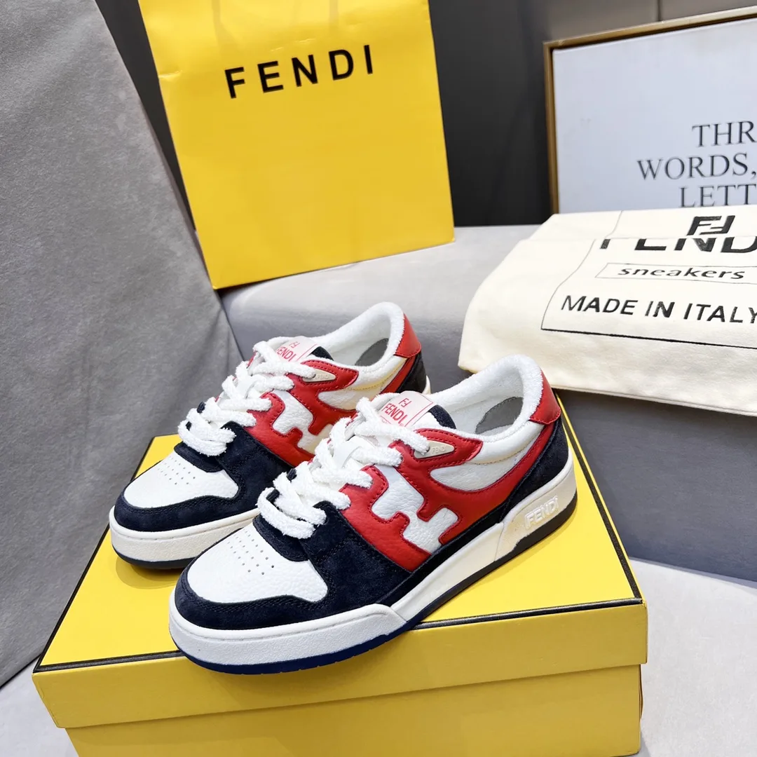 Alternative view of Fendi FD Match Low Tops Sneakers Red And Black