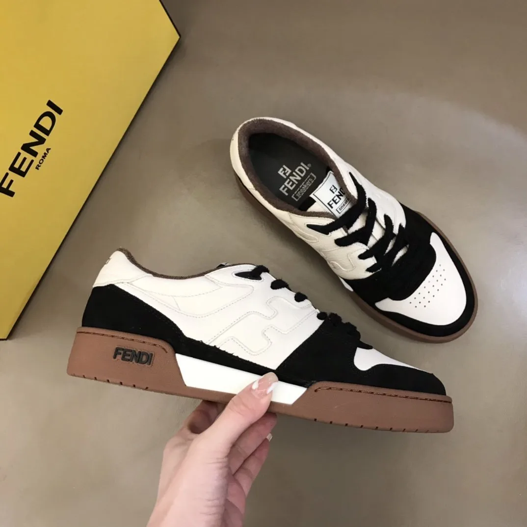 Fendi FD Match Low Tops Sneakers Brown 7E1493AHH2F1FZB - Image 6