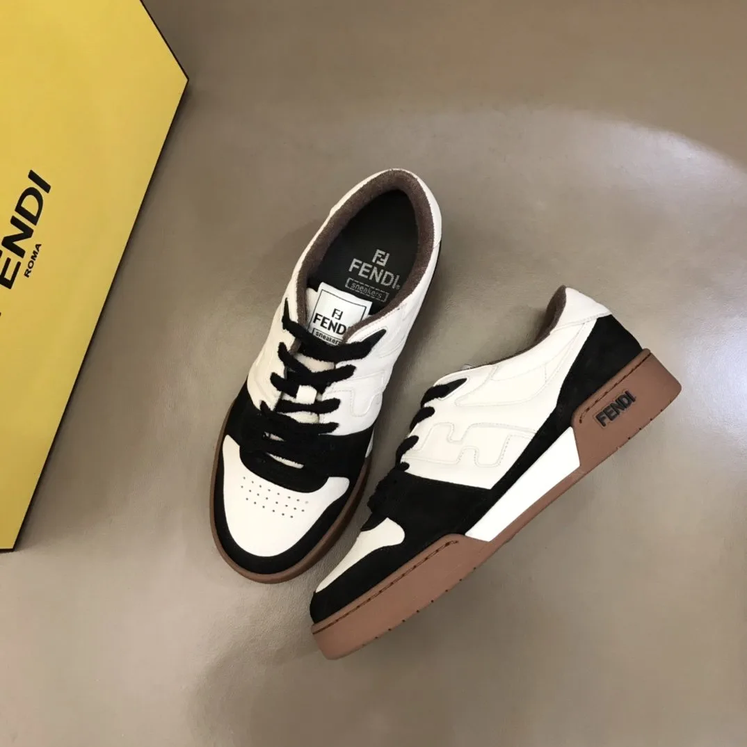 Fendi FD Match Low Tops Sneakers Brown 7E1493AHH2F1FZB - Image 8