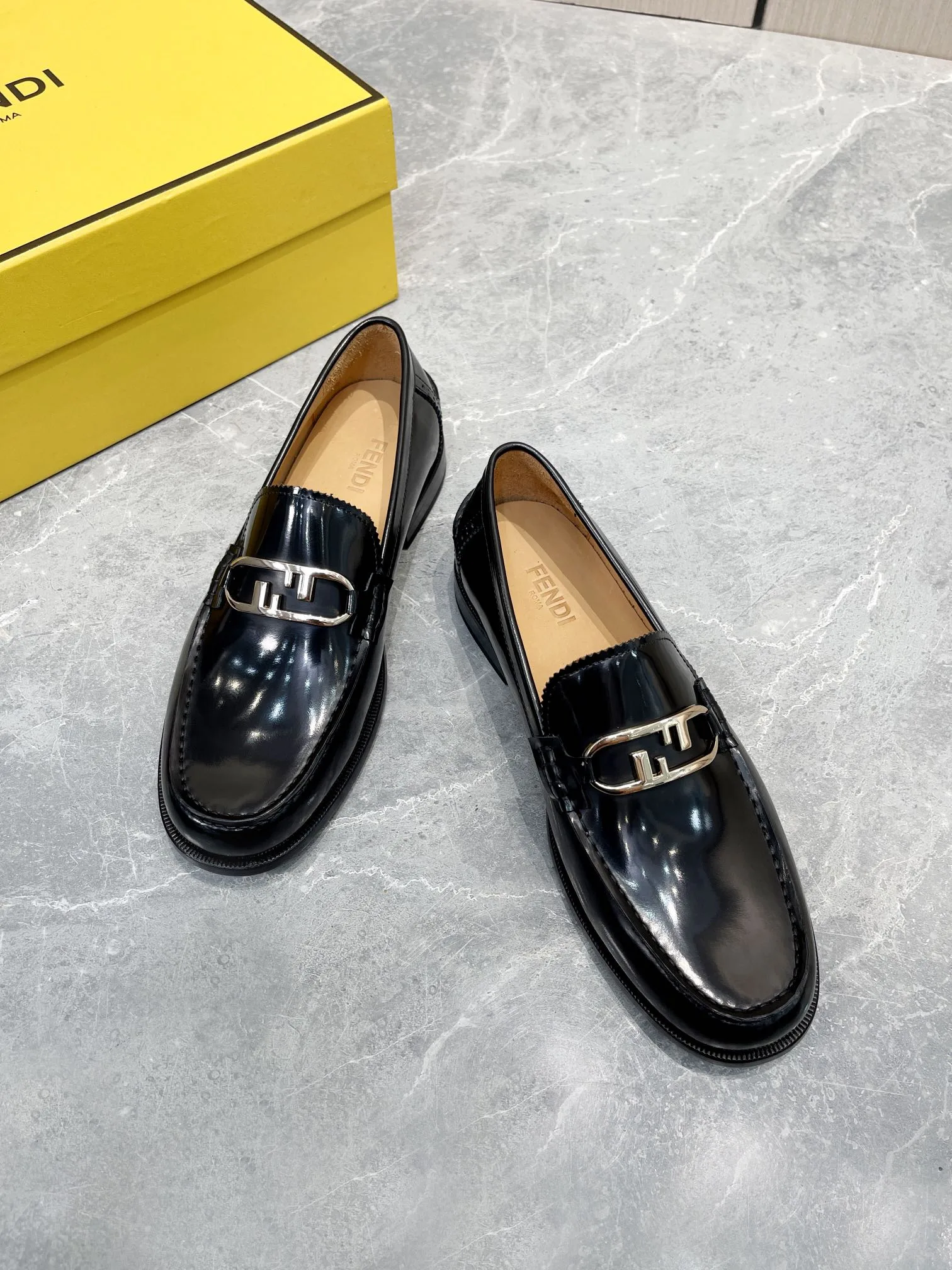 Fendi FD OLock Loafers Black 7D1557AK1TF0ABB - Image 5