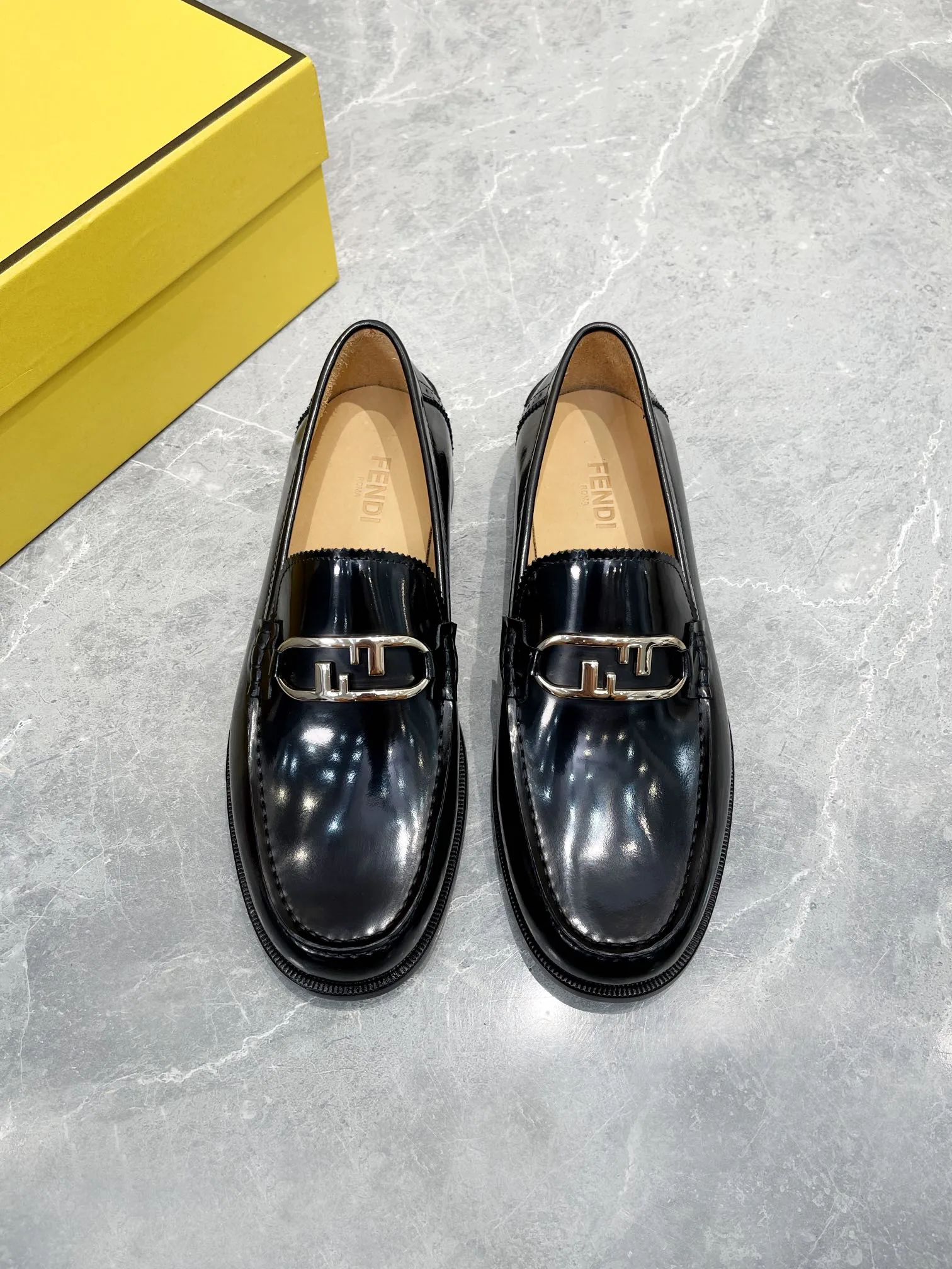 Fendi FD OLock Loafers Black 7D1557AK1TF0ABB - Image 2