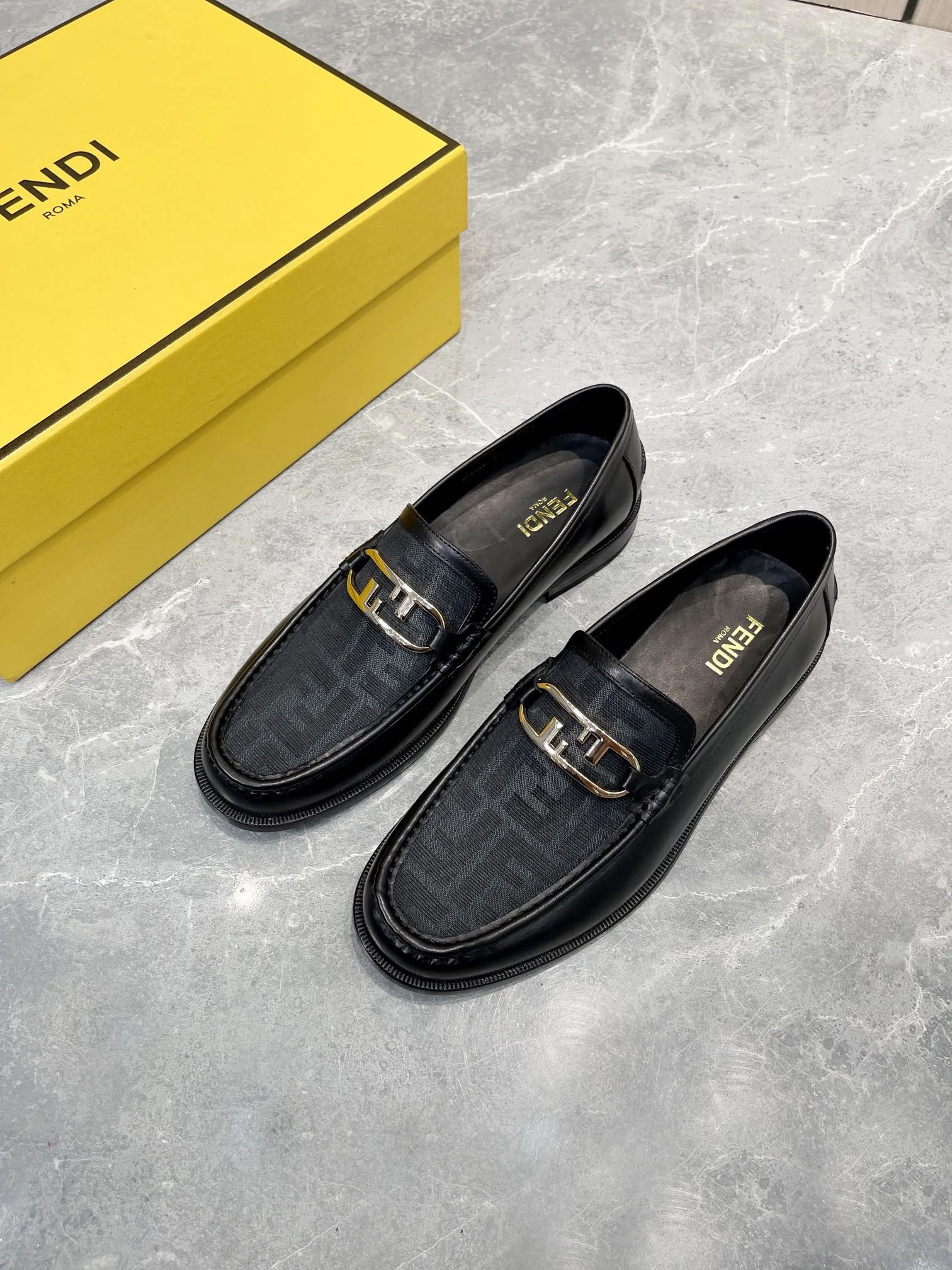 Fendi FD OLock Loafers Black - Image 7