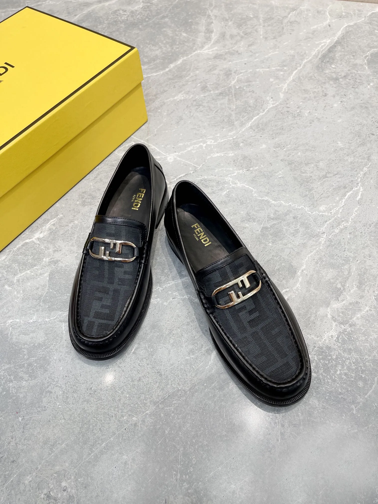 Fendi FD OLock Loafers Black - Image 6