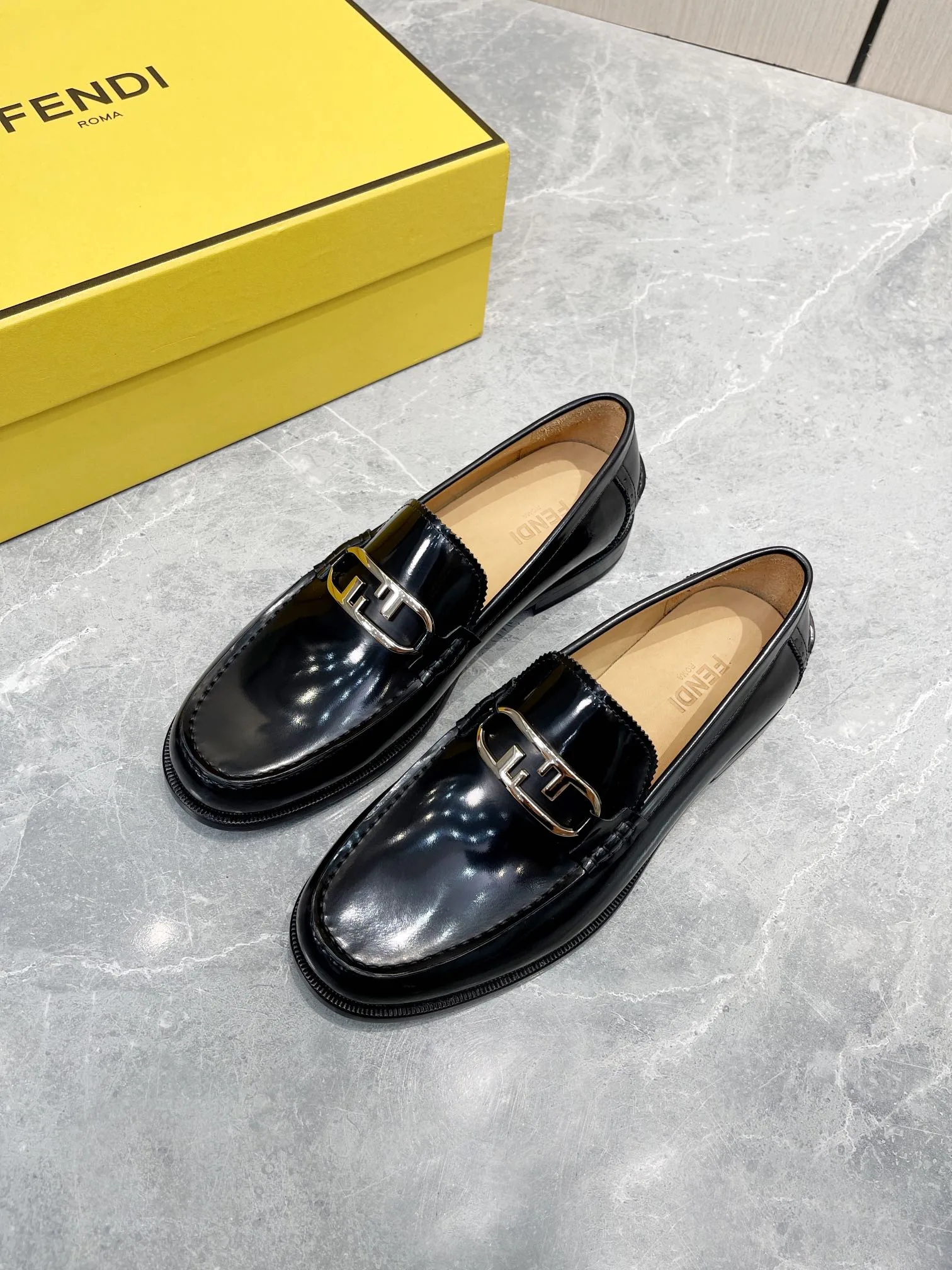 Fendi FD OLock Loafers Black 7D1557AK1TF0ABB - Image 6