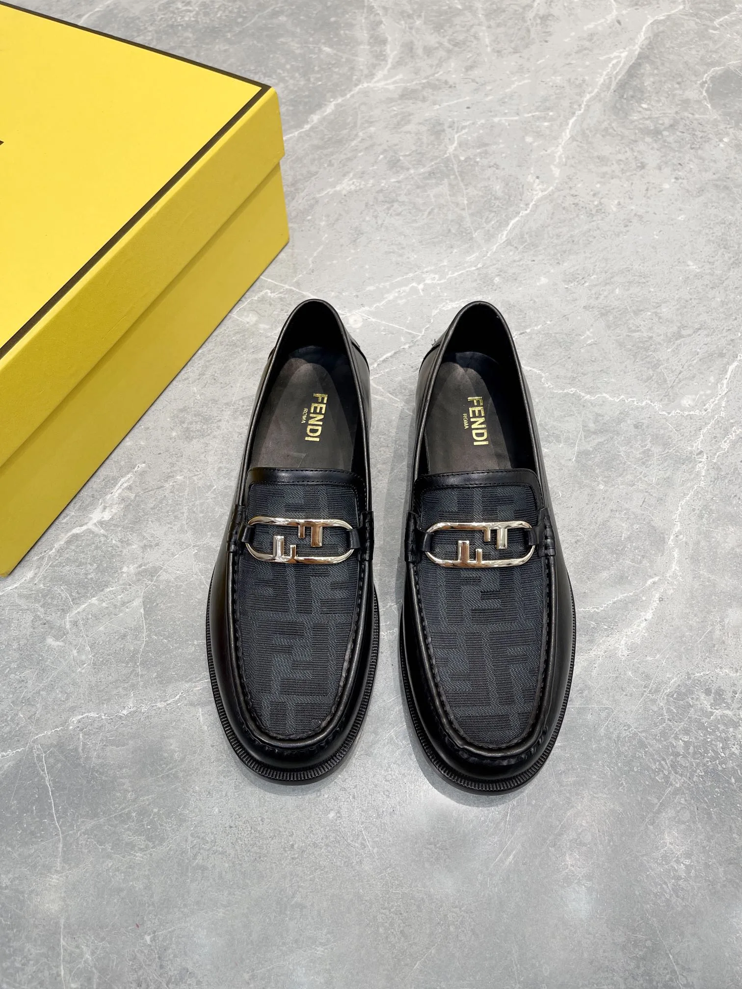 Fendi FD OLock Loafers Black - Image 5