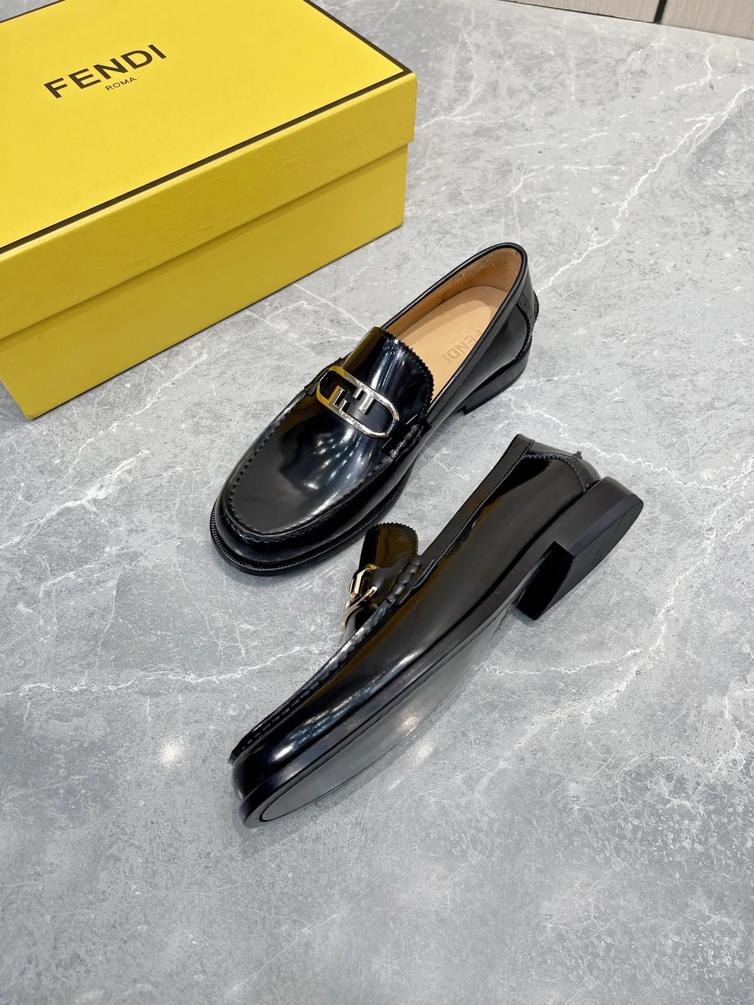 Fendi FD OLock Loafers Black 7D1557AK1TF0ABB - Image 7