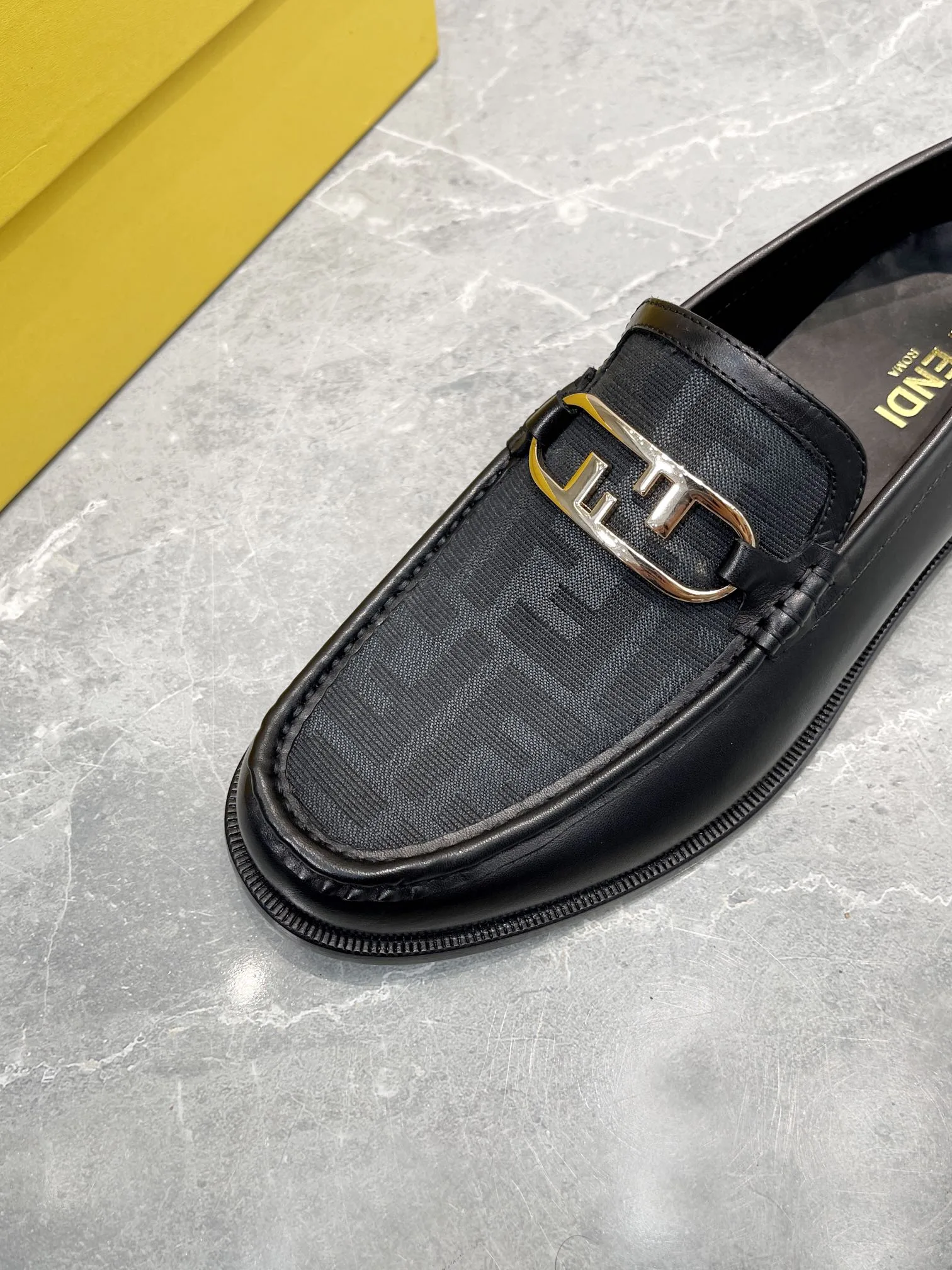 Fendi FD OLock Loafers Black - Image 2