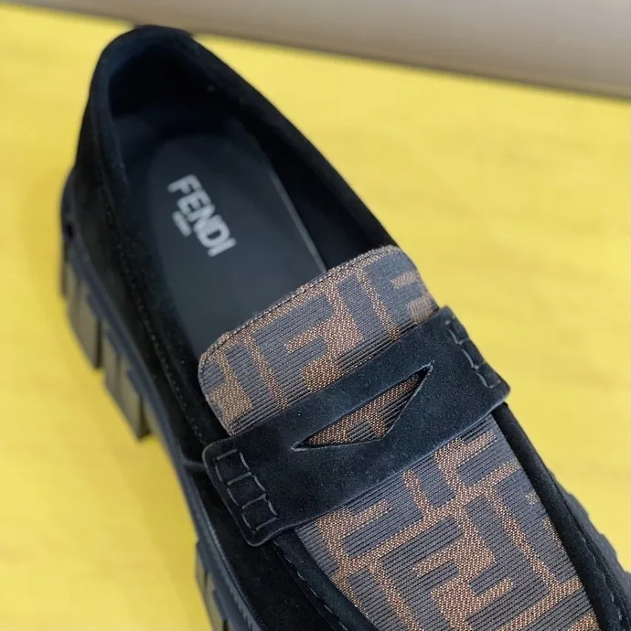 Alternative view of Fendi FD OLock Nubuck Loafers Brown