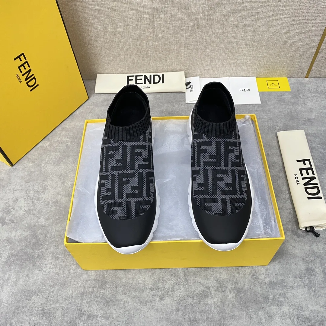 Alternative view of Fendi FD Slip-On Sneakers Black And Grey