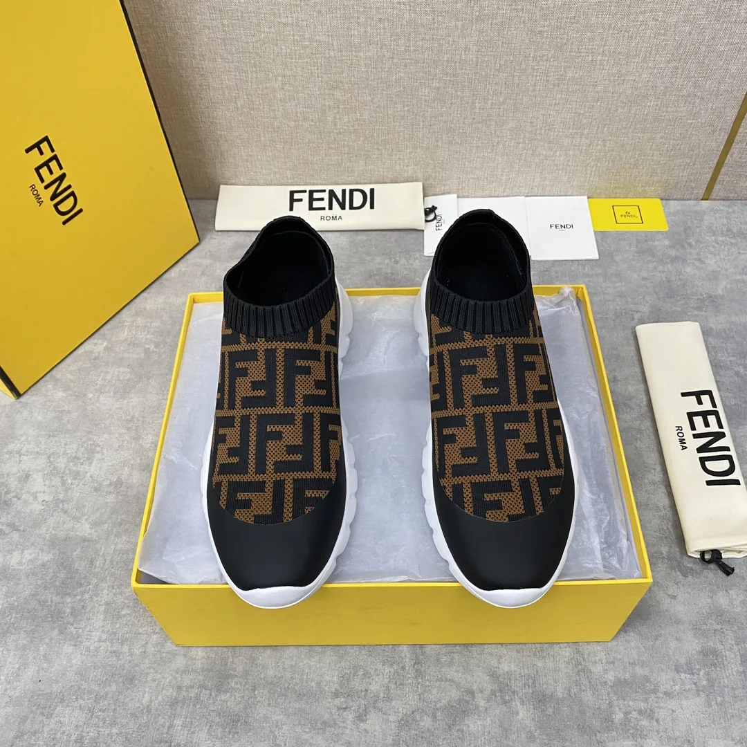Alternative view of Fendi FD Slip-On Sneakers Brown 7E1254A7MNF17ML