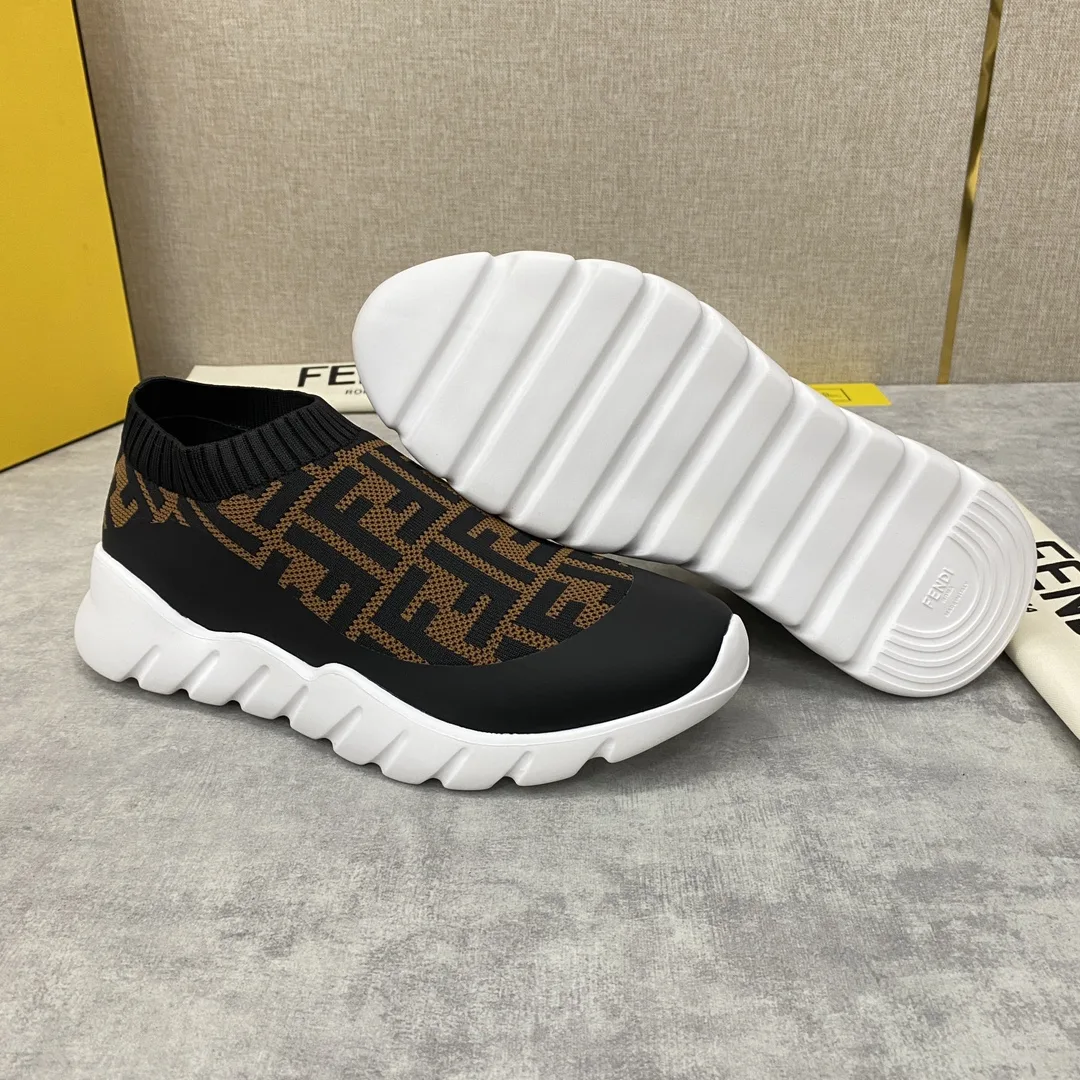 Fendi FD Slip-On Sneakers Brown 7E1254A7MNF17ML - Image 3