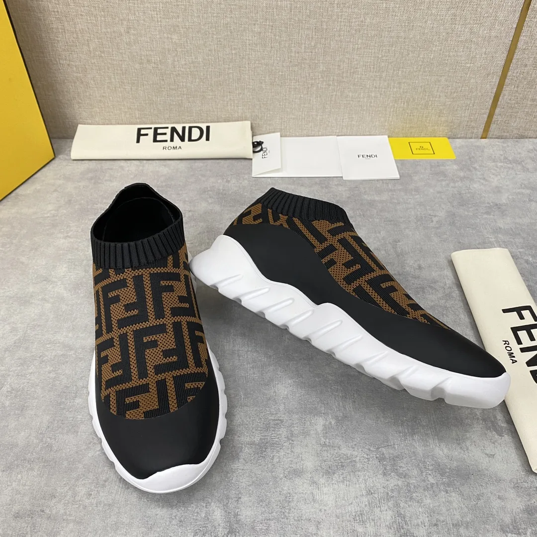 Fendi FD Slip-On Sneakers Brown 7E1254A7MNF17ML - Image 4