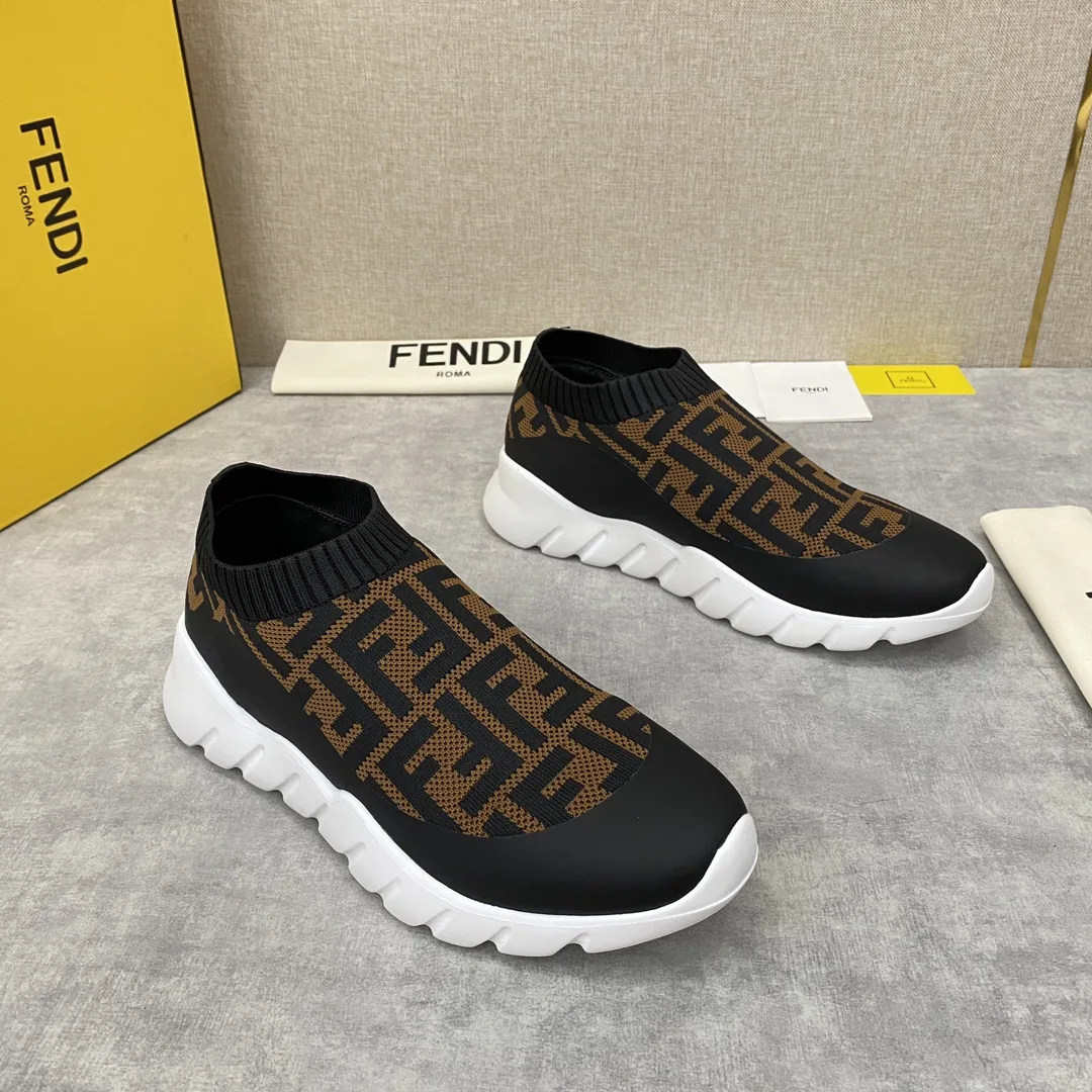 Fendi FD Slip-On Sneakers Brown 7E1254A7MNF17ML - Image 5