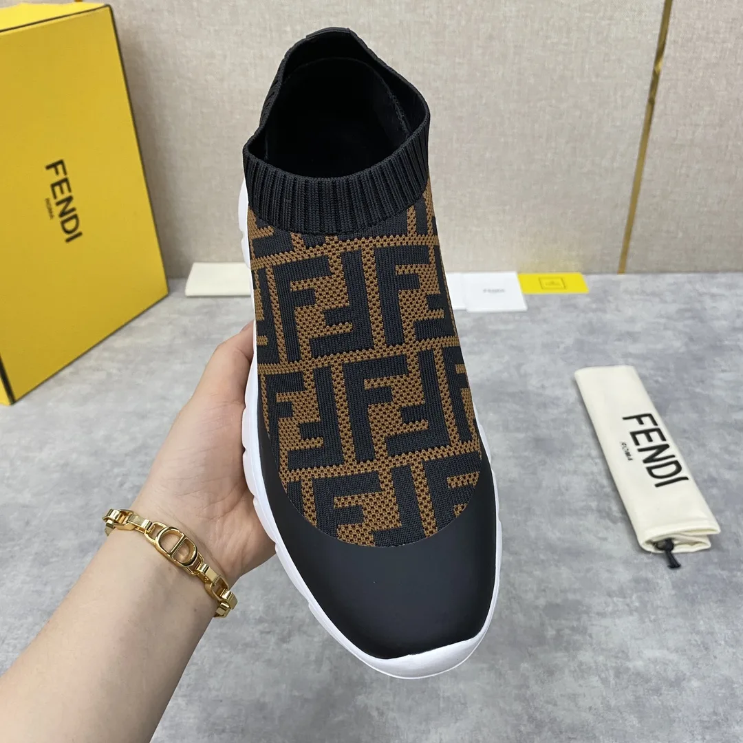 Fendi FD Slip-On Sneakers Brown 7E1254A7MNF17ML - Image 7