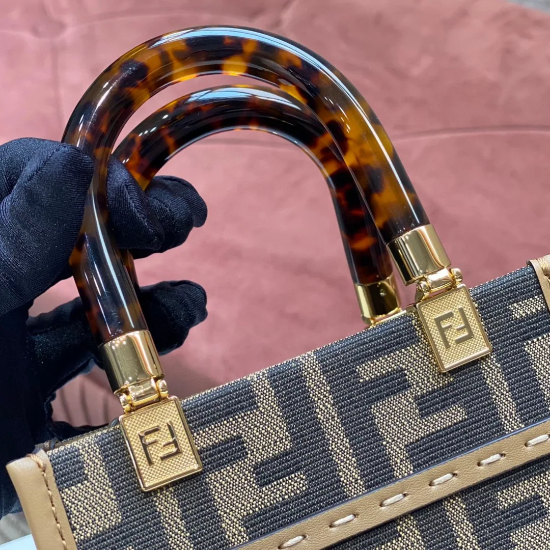Alternative view of Fendi FD Sunshine Mini Shopper Bag Brown /