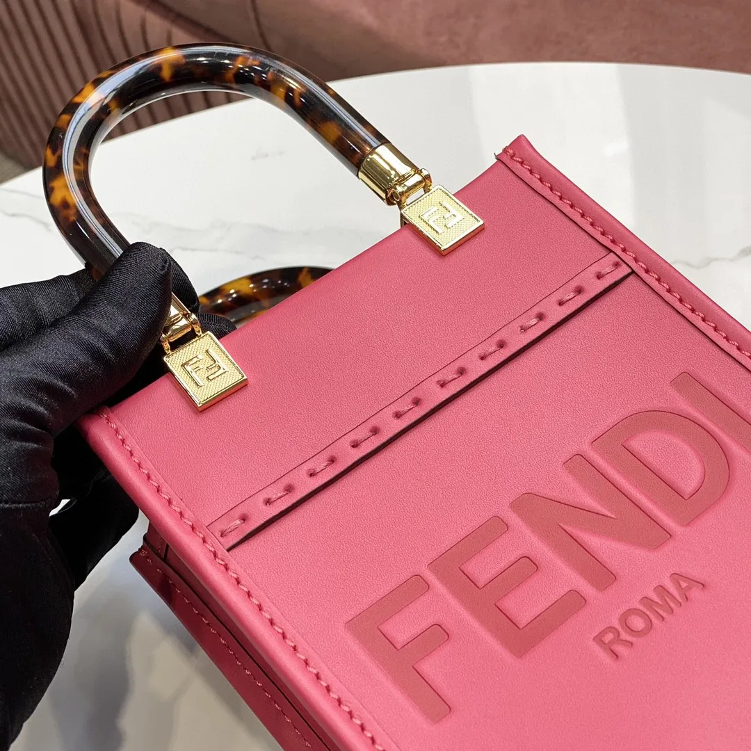 Alternative view of Fendi FD Sunshine Mini Shopper Bag Pink / 8BS051ABVLF1HB7