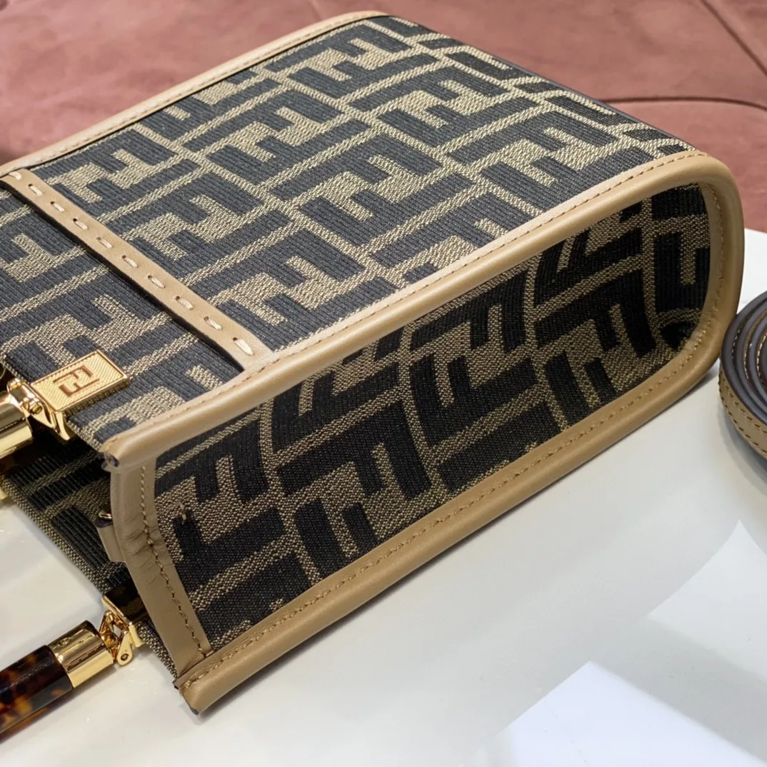 Fendi FD Sunshine Mini Shopper Bag Brown / - Image 3
