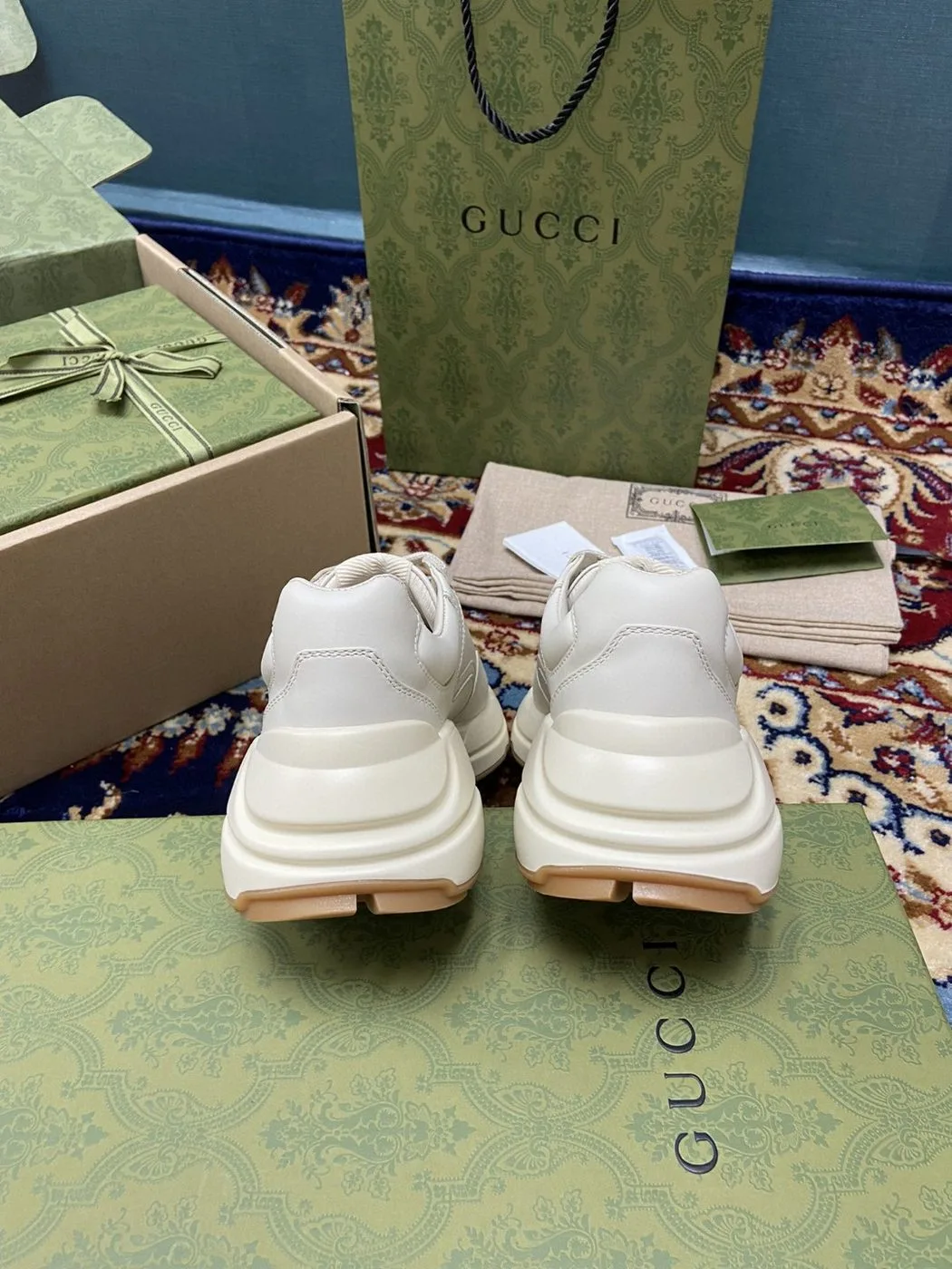 Gucci Women’s Rhyton Sneakers With 25 White Ivory - Image 4