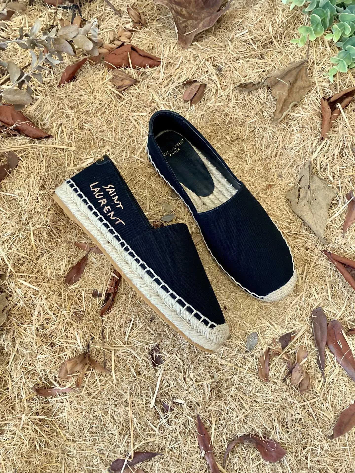 Alternative view of Saint Laurent Saint Laurent Embroidered Espadrilles Black YSL