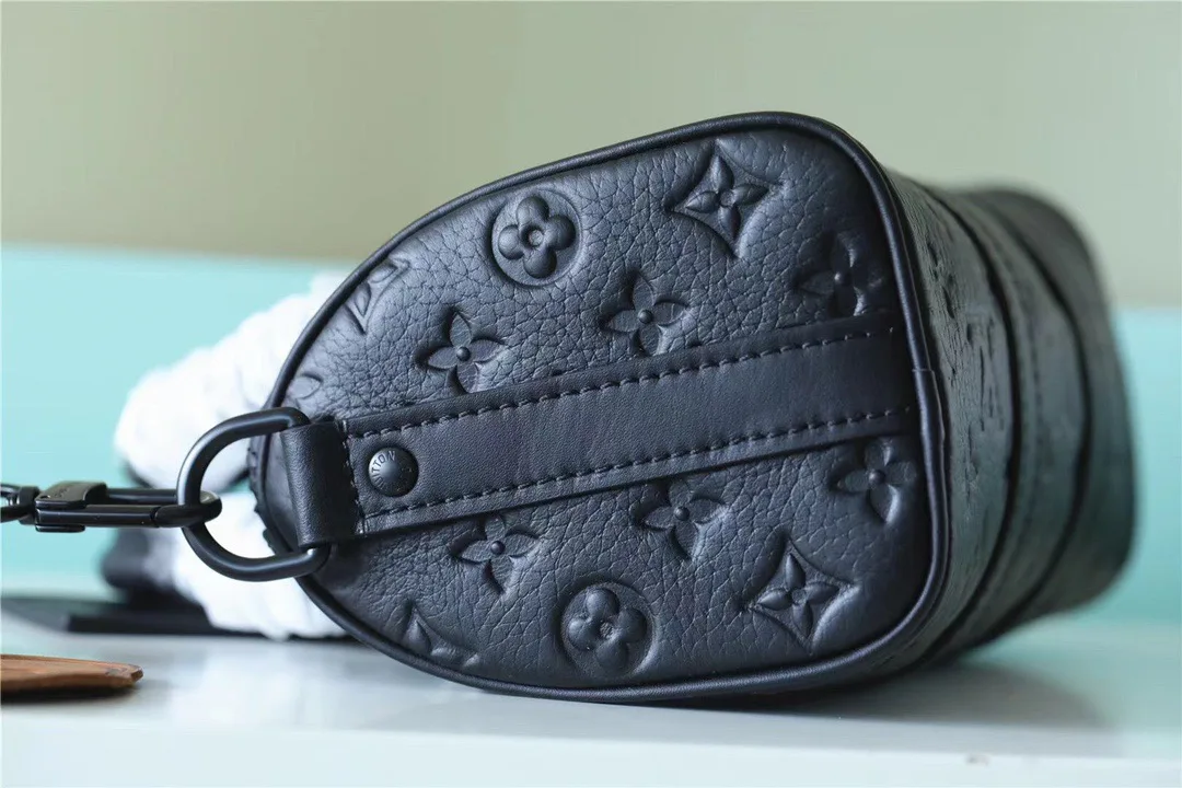 Louis Vuitton Nano Speedy Top Handle Bag / Black Monogram Empreinte Gold Hardware - Image 4