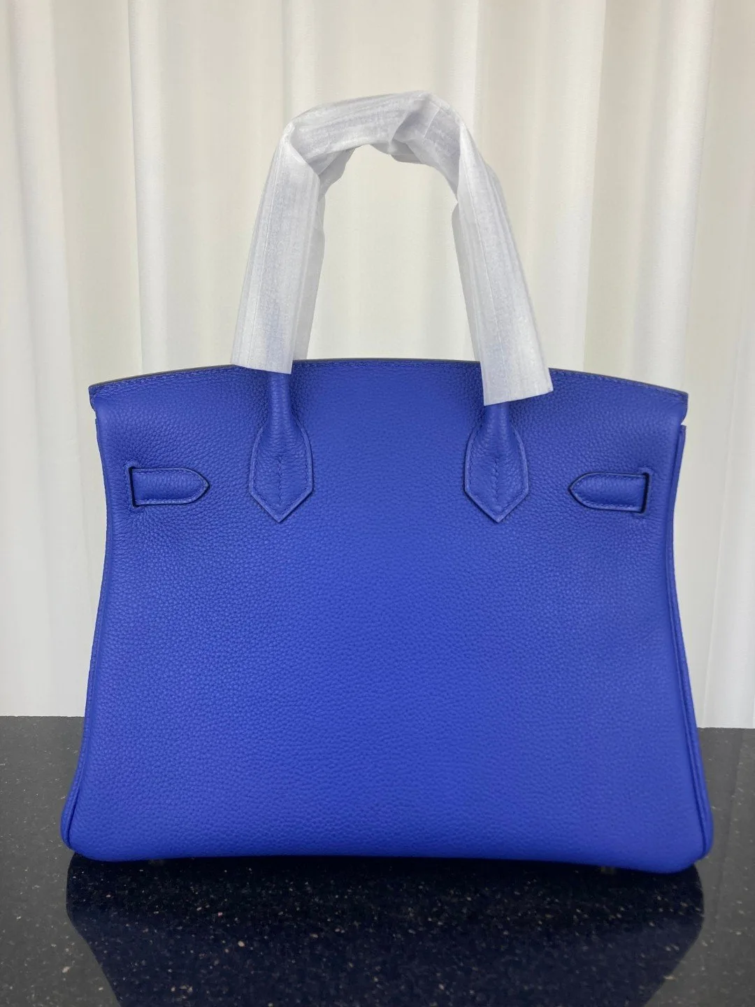 Hermes Birkin Top Handle Bag / Dark Blue Gold Hardware - Image 4
