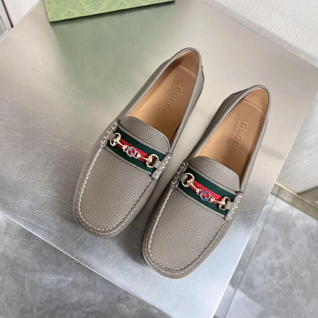 Alternative view of Gucci Men’s Loafers With Web Details Gray