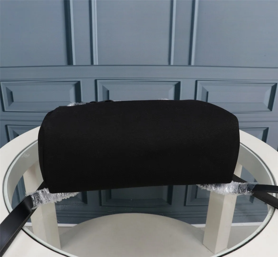 Alternative view of Hermes Buckle Lock Shape Striped Black, Silver Toned Hardware Bag