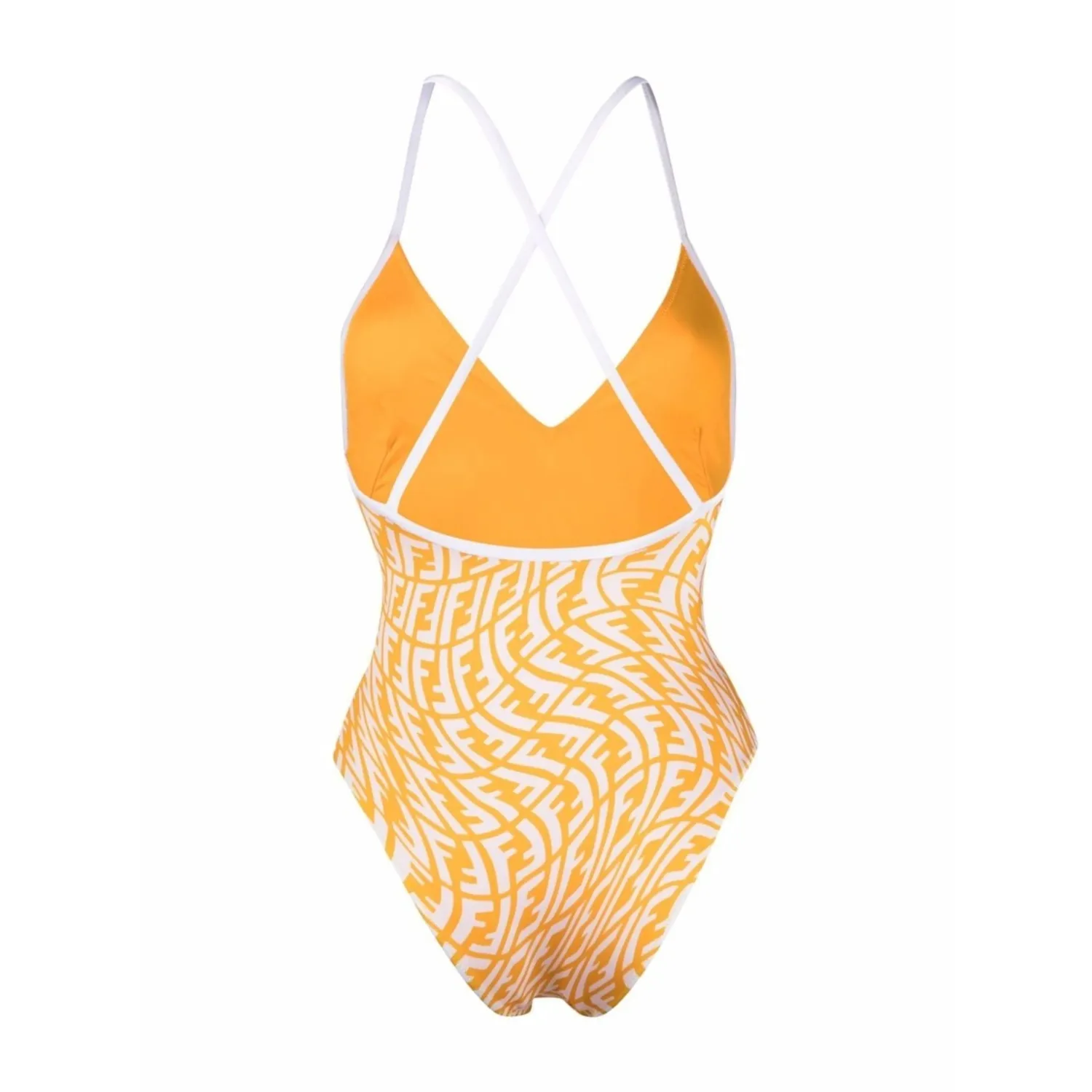 Alternative view of Fendi FF Vertigo V-Neck Swimsuit Yellow