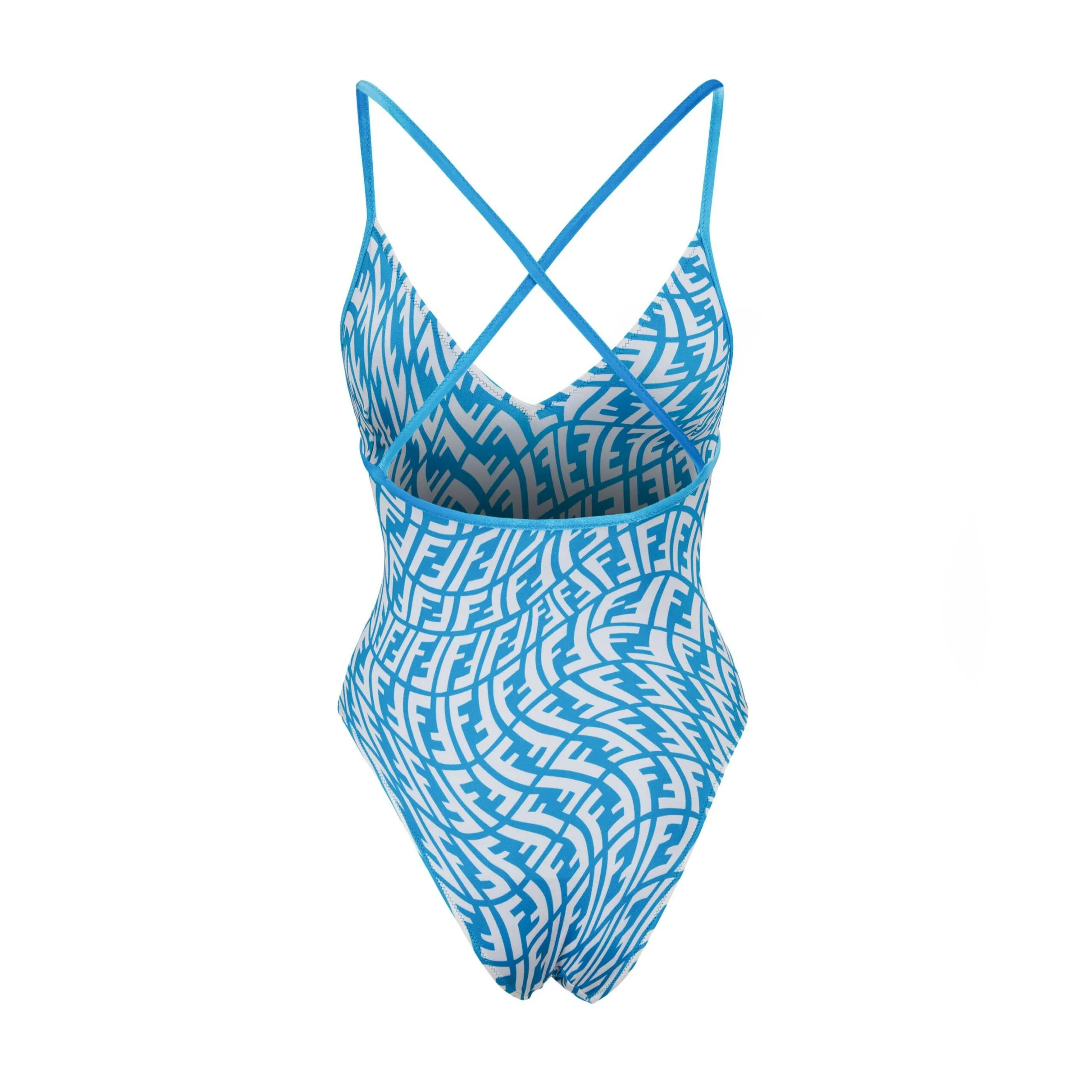 Alternative view of Fendi FF Vertigo V-Neck Swimsuit Blue