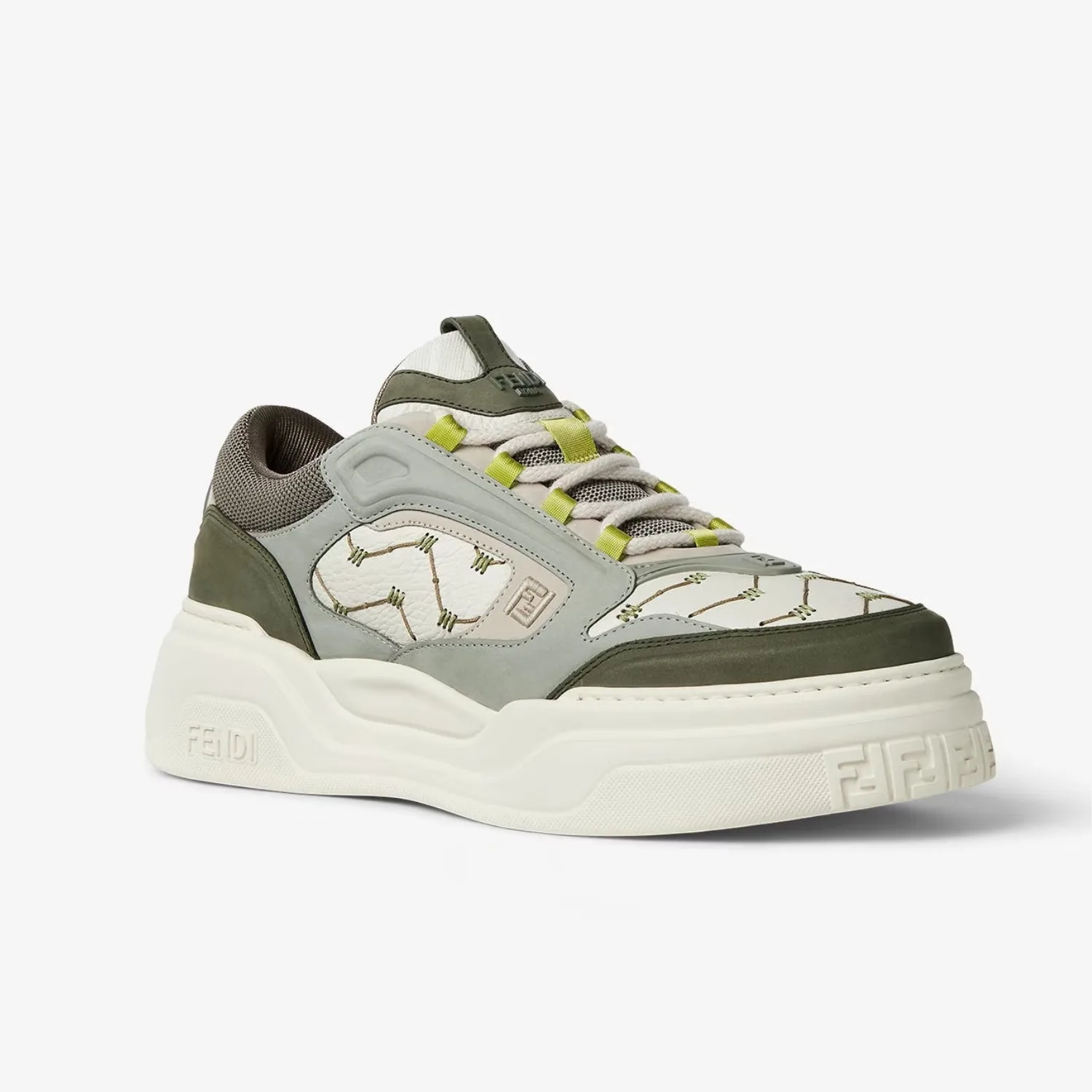 Fendi Force Sneakers White And Green 7E1728AU21F1RSW - Image 4