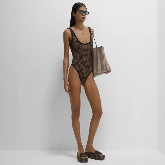 Alternative view of Fendi Reversible Swimsuit Brown FXB922ADHBF0GME