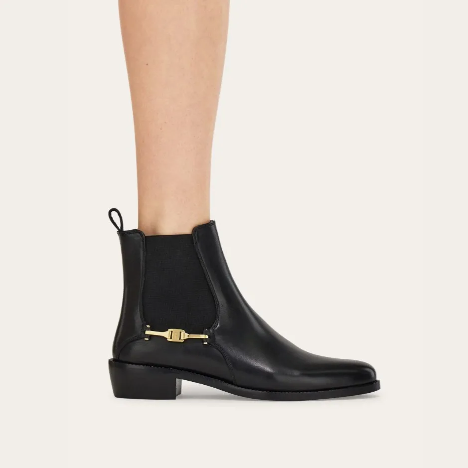 Alternative view of Ferragamo F Buckle Chelsea Boots Black 01K234