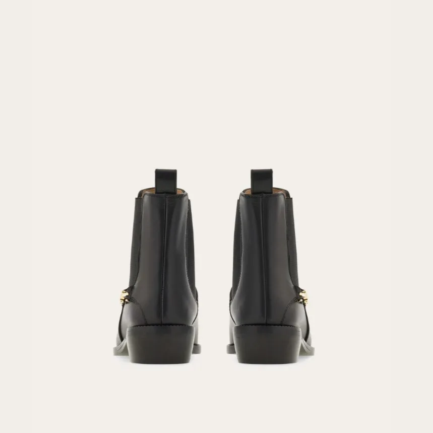 Ferragamo F Buckle Chelsea Boots Black 01K234 - Image 5