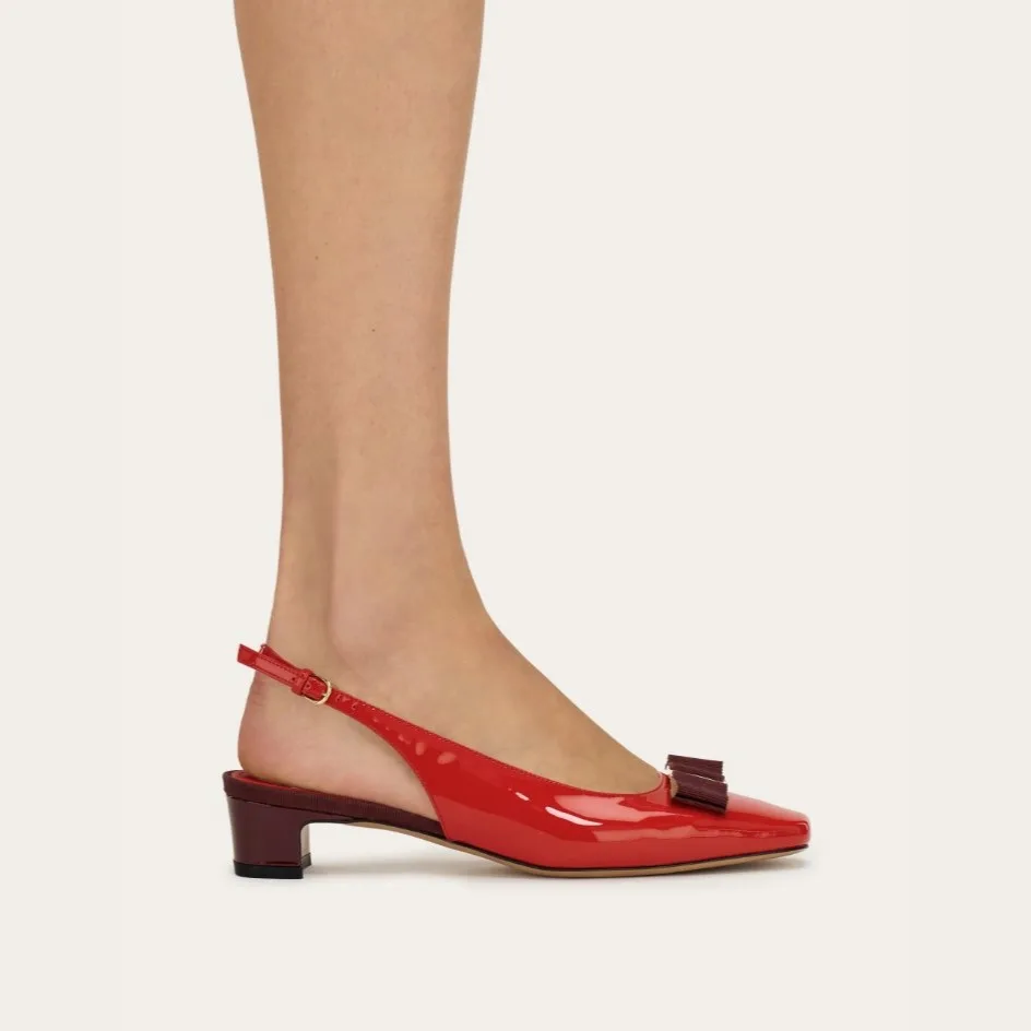 Alternative view of Ferragamo Iconic Bow Slingback Flame Red 01J701