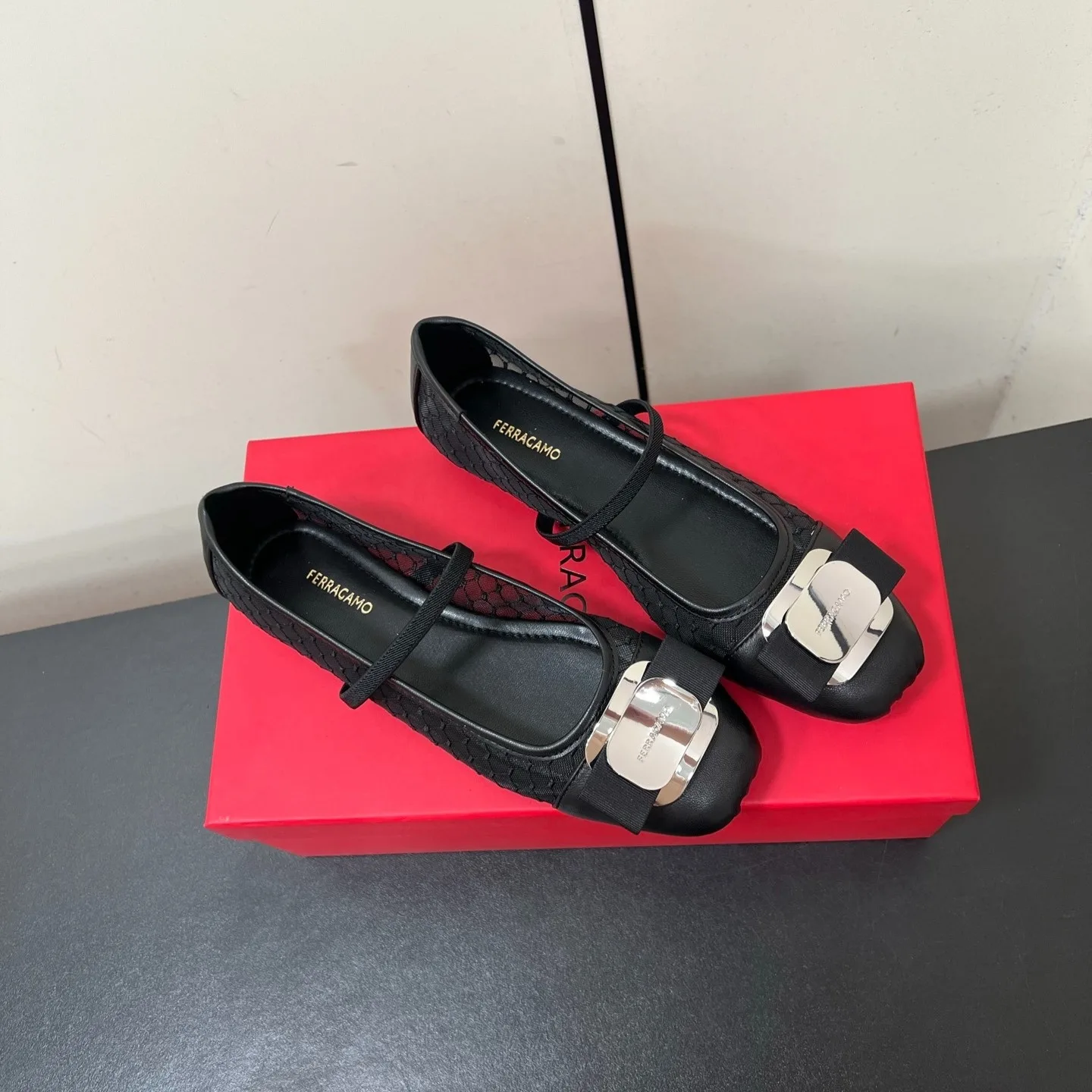 Ferragamo Vara Ballet Flats Black 01J853 - Image 6