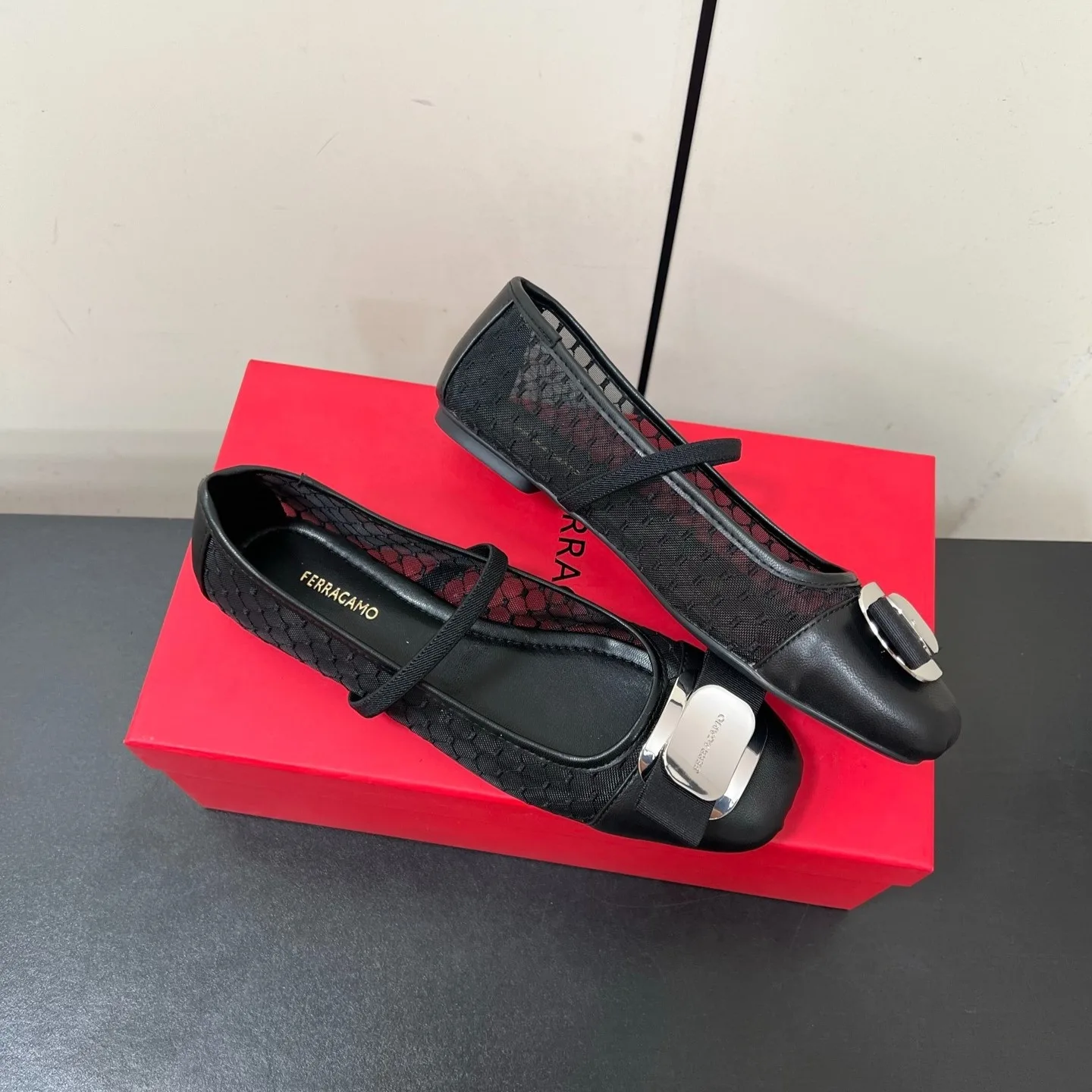 Ferragamo Vara Ballet Flats Black 01J853 - Image 9