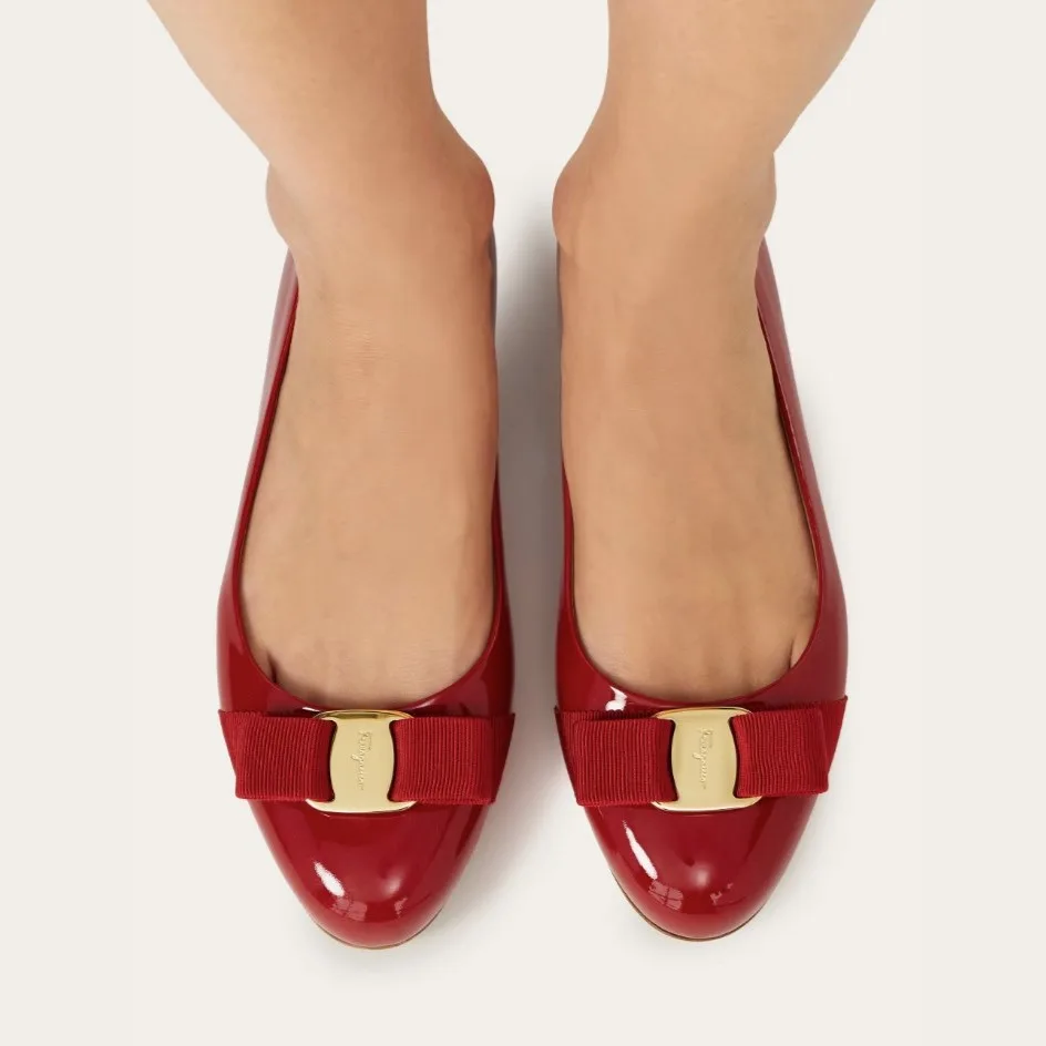 Alternative view of Ferragamo Varina Ballet Flat Red 01A181