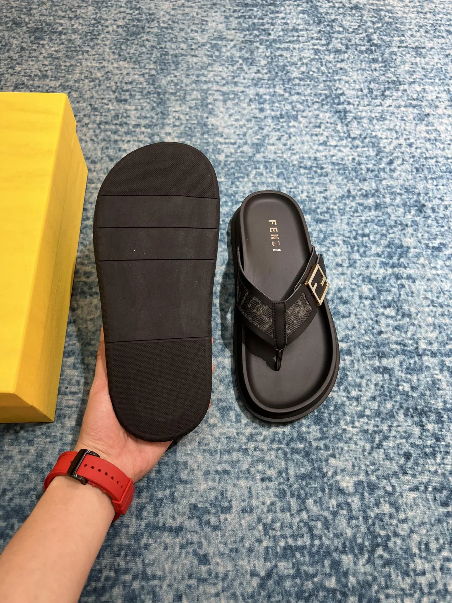 Fendi FF Slides Black - Image 4