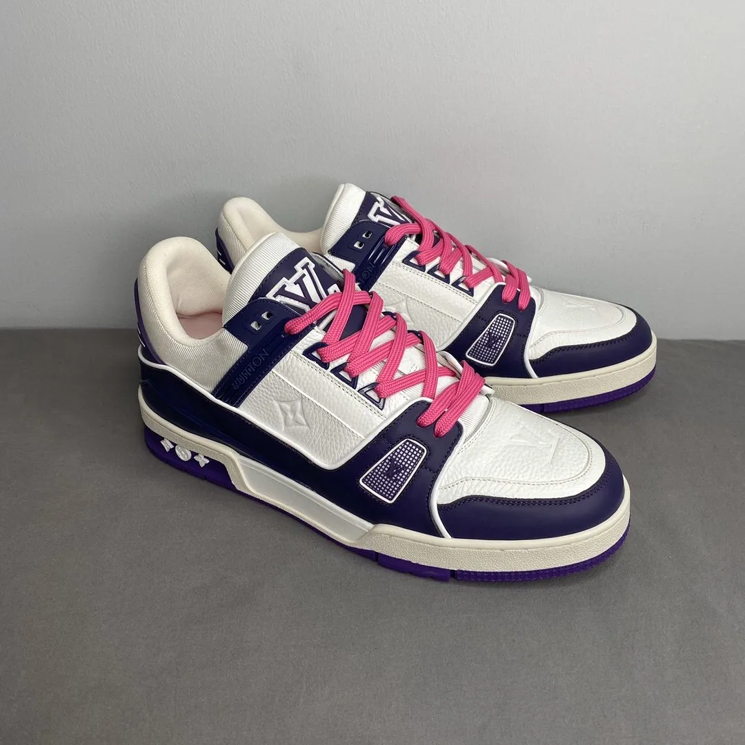 Louis Vuitton Trainer Sneaker Mix Of Materials White/Purple Virgil Abloh