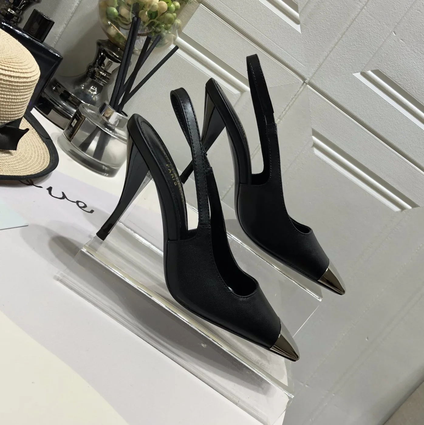Saint Laurent Blade Slingback Pumps Black YSL - Image 5