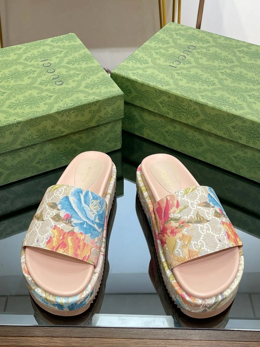 Gucci Gg Flora Slide Sandal Multicolor - Image 5