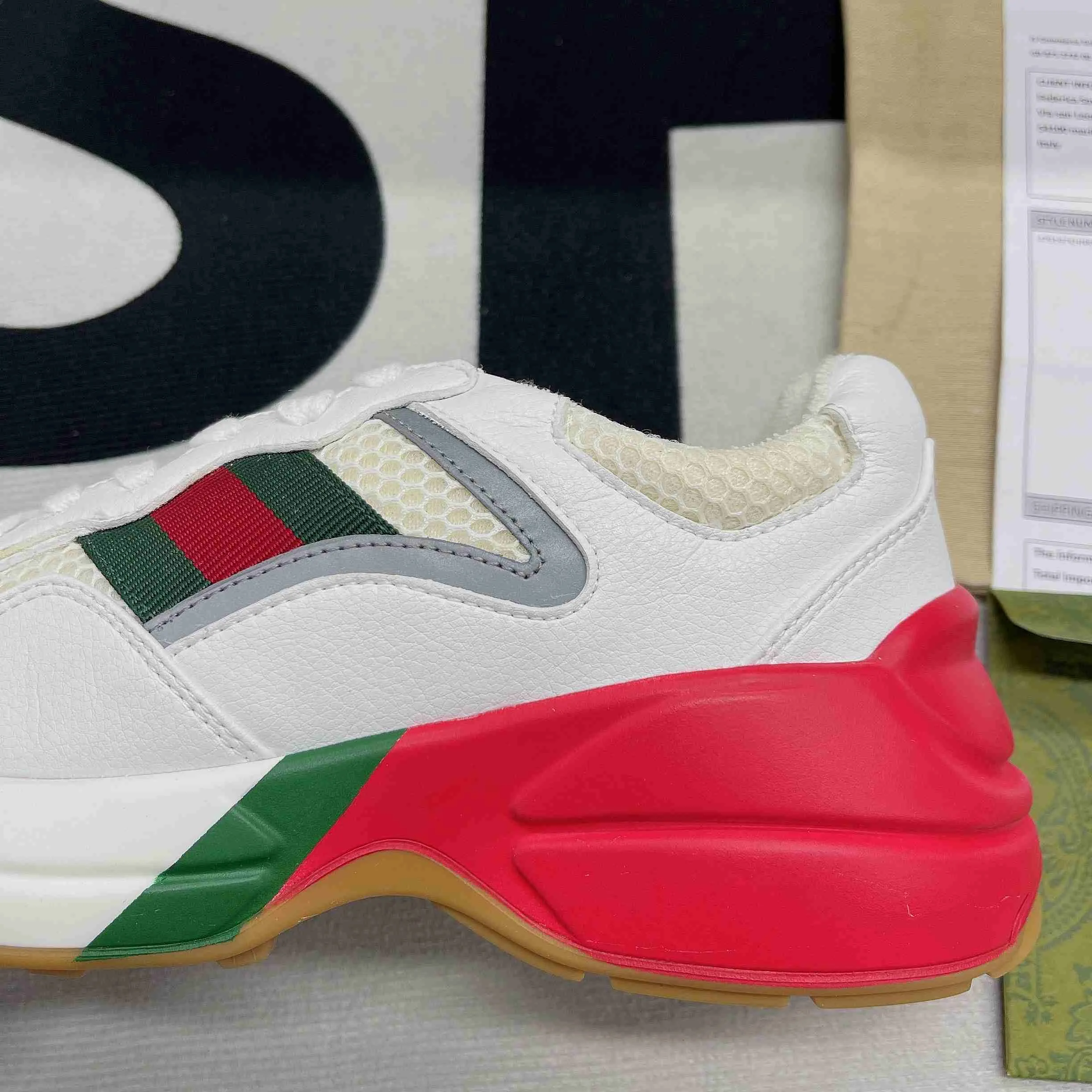 Gucci GG Rhyton Sneaker White And Red - Image 4
